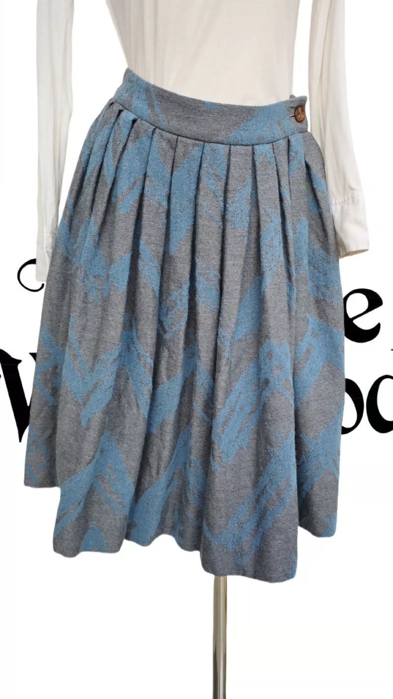 Vivienne Westwood Vivienne Westwood sizeM Blue grey wool half skirts, pleated Size 27" / US 4 / IT 40 - 1 Thumbnail