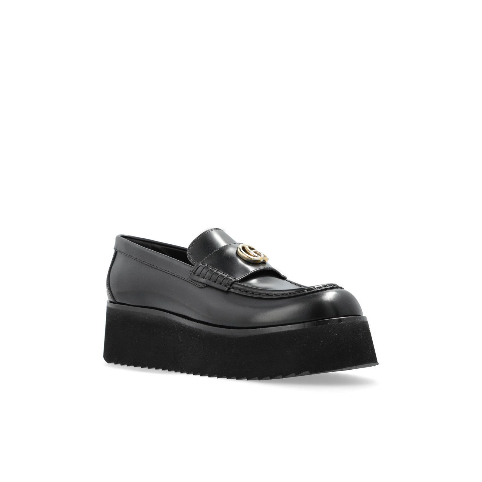 Gucci GUCCI Interlocking G Black Leather Platform Loafers New & Au Size US 10 / IT 40 - 2 Thumbnail