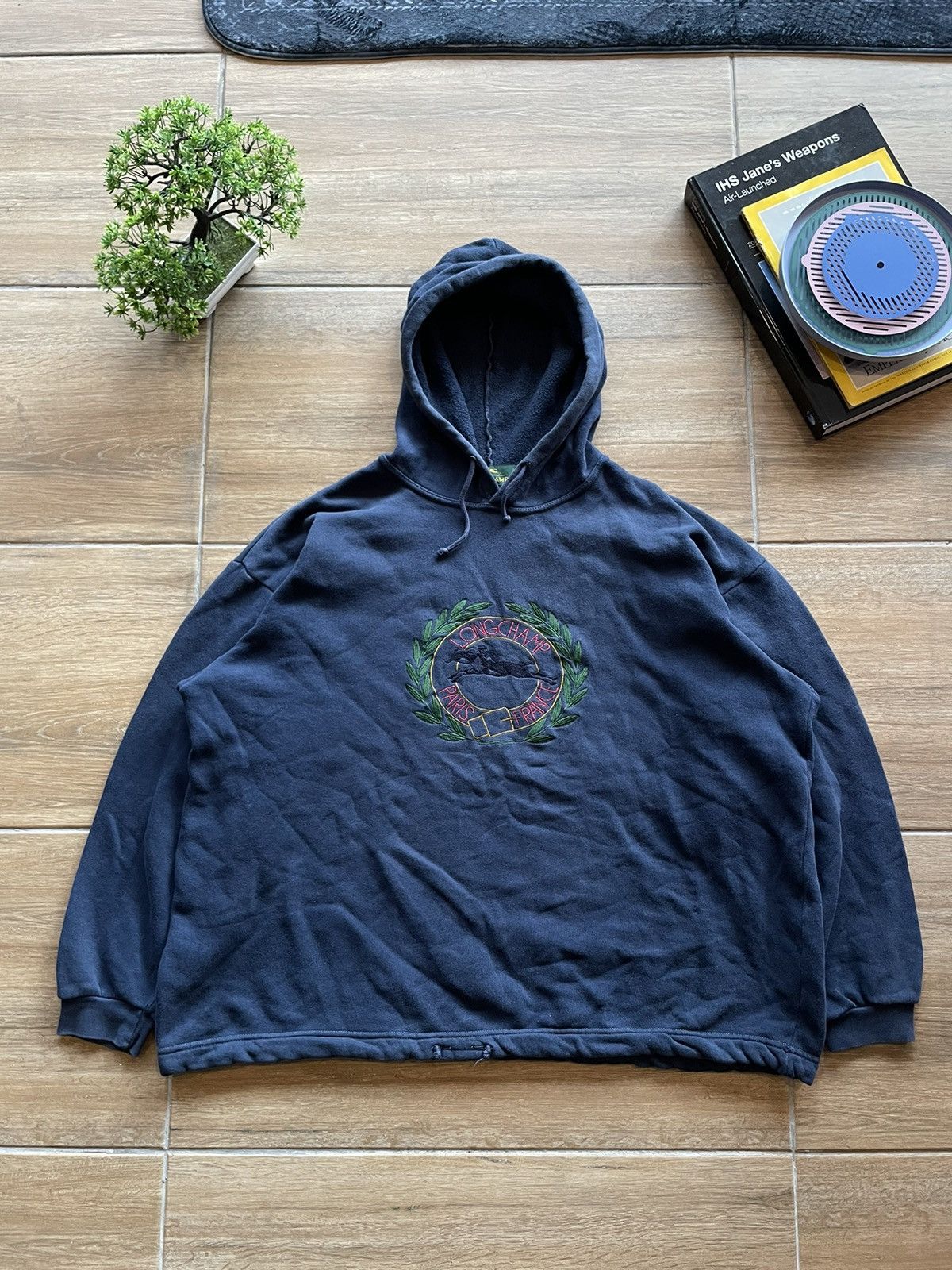 Longchamp Vintage Longchamp Big Logo Boxy Hoodie Size US L / EU 52-54 / 3 - 1 Thumbnail