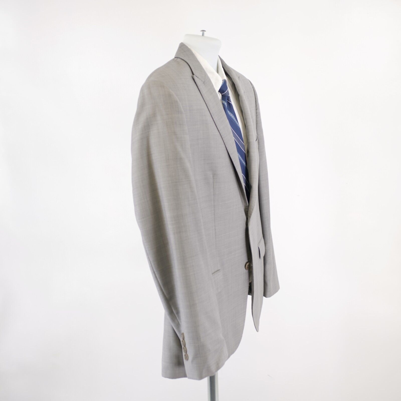 Tallia Tallia Wool Gray Sharkskin Peak Lapel 2 Button Blazer 40R / Size 40R - 7 Thumbnail
