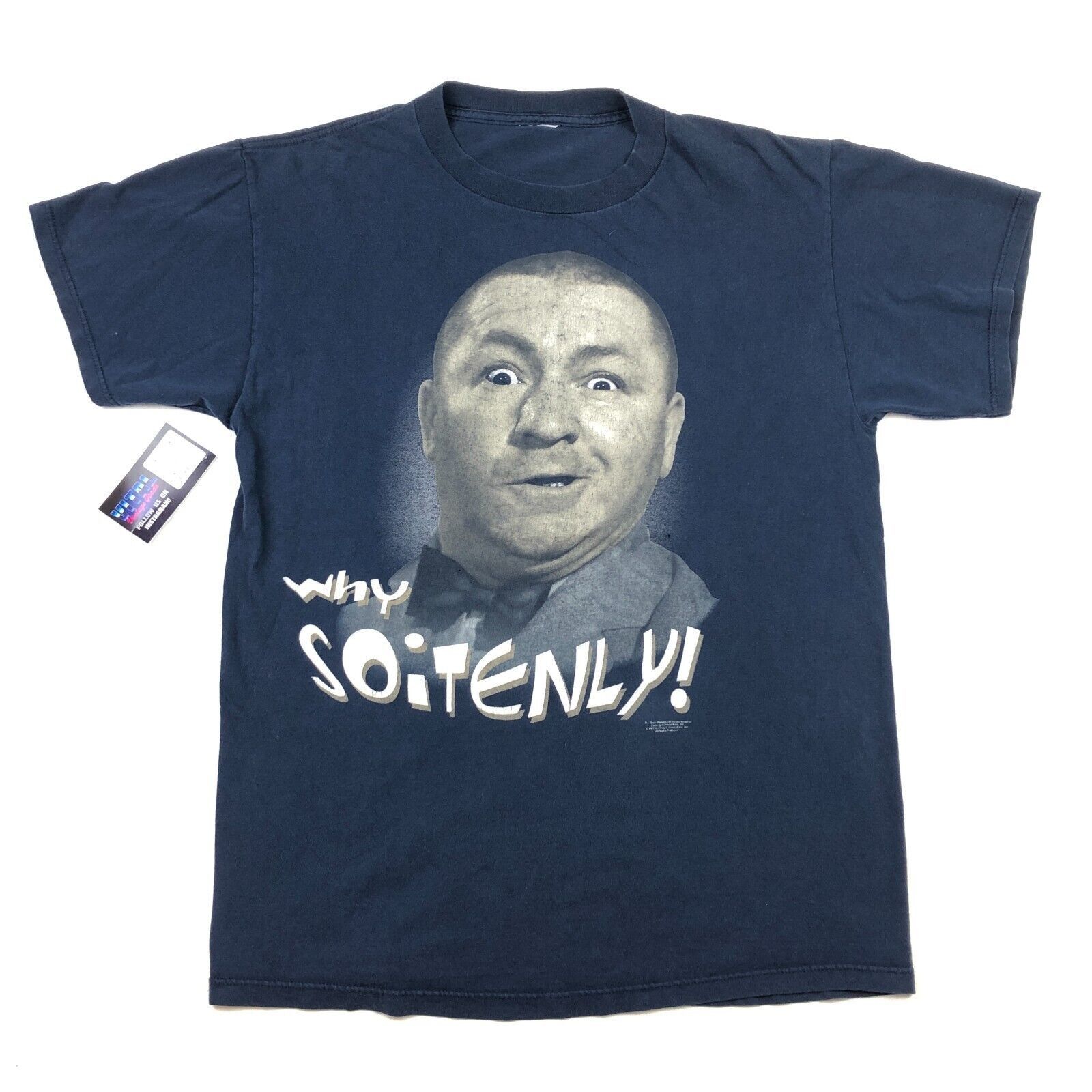 Vintage Vintage 1997 The Three Stooges Why Soitenly Navy Tee Size XL Size US XL / EU 56 / 4 - 1 Thumbnail