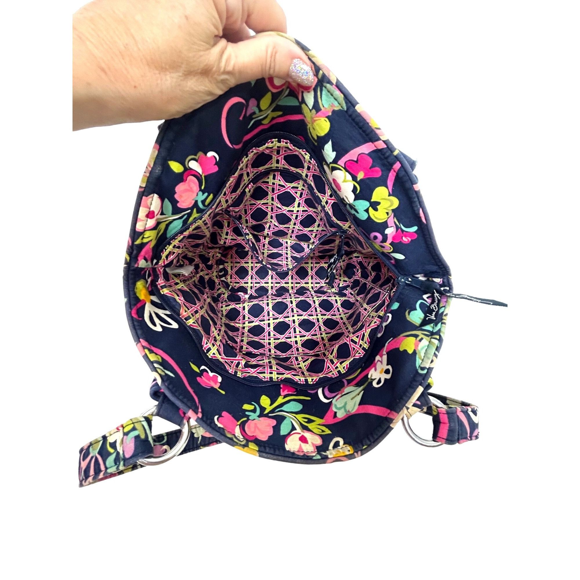 Vera Bradley Vera Bradley Tote Bag Cancer Awareness 2 Straps Navy Multi F Size ONE SIZE - 5 Thumbnail