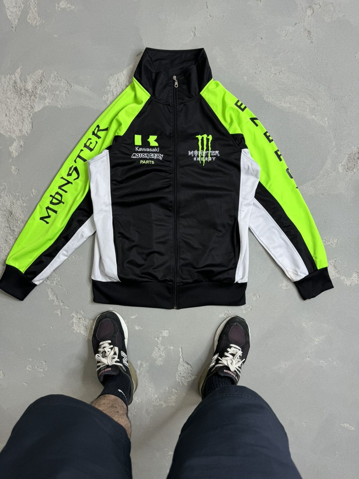 Kawasaki Monster Energy vintage zip jacket fleece