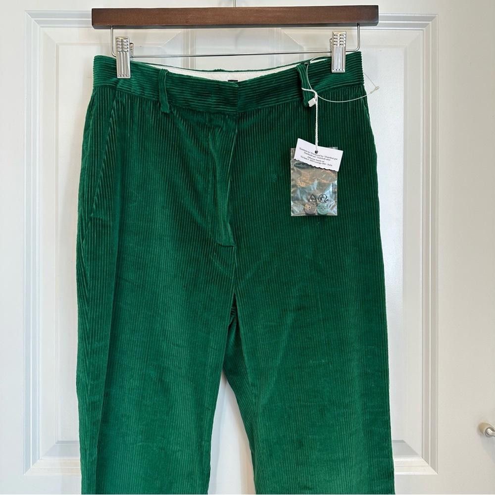 Designer NWOT Weekend MaxMara label-cut Green Bootcut Trousers US2/4 Size 27" / US 4 / IT 40 - 7 Thumbnail