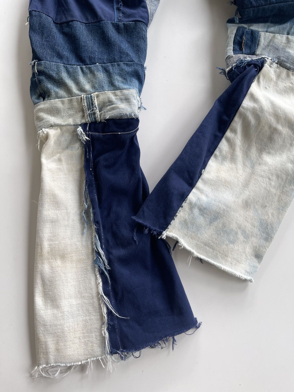 Vintage Vintage WestRider Remake Patchwork Distressed Flare Size 29" - 11 Thumbnail
