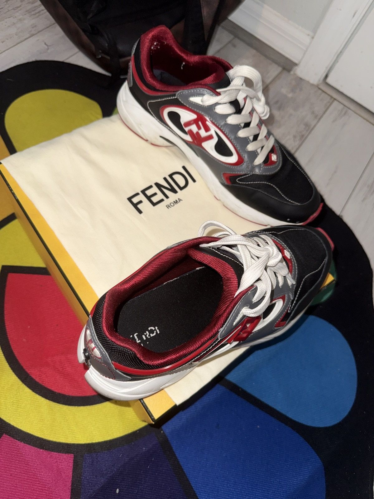 Fendi Black/ red fendi Size US 10 / EU 43 - 2 Thumbnail