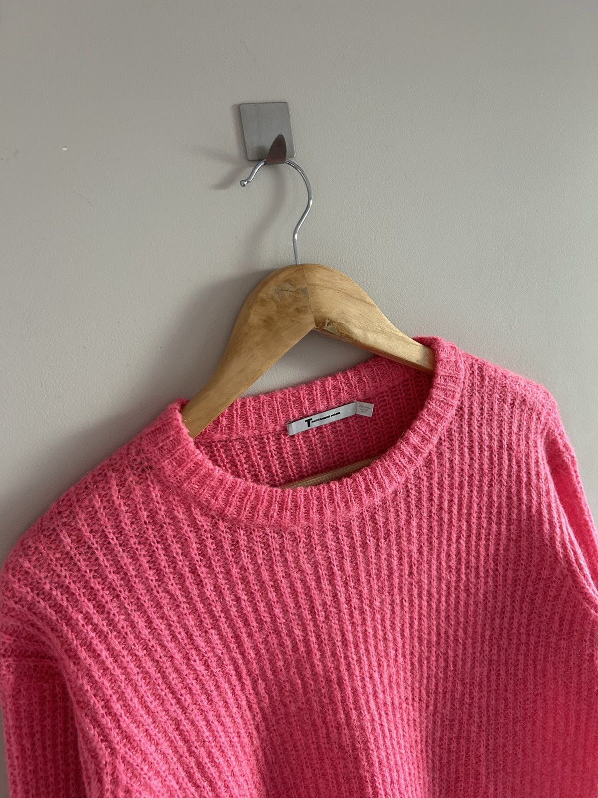 T by Alexander Wang Alexander Wang Boxy Fuzzy Pink Mohair Knit Sweater Size S / US 4 / IT 40 - 2 Thumbnail