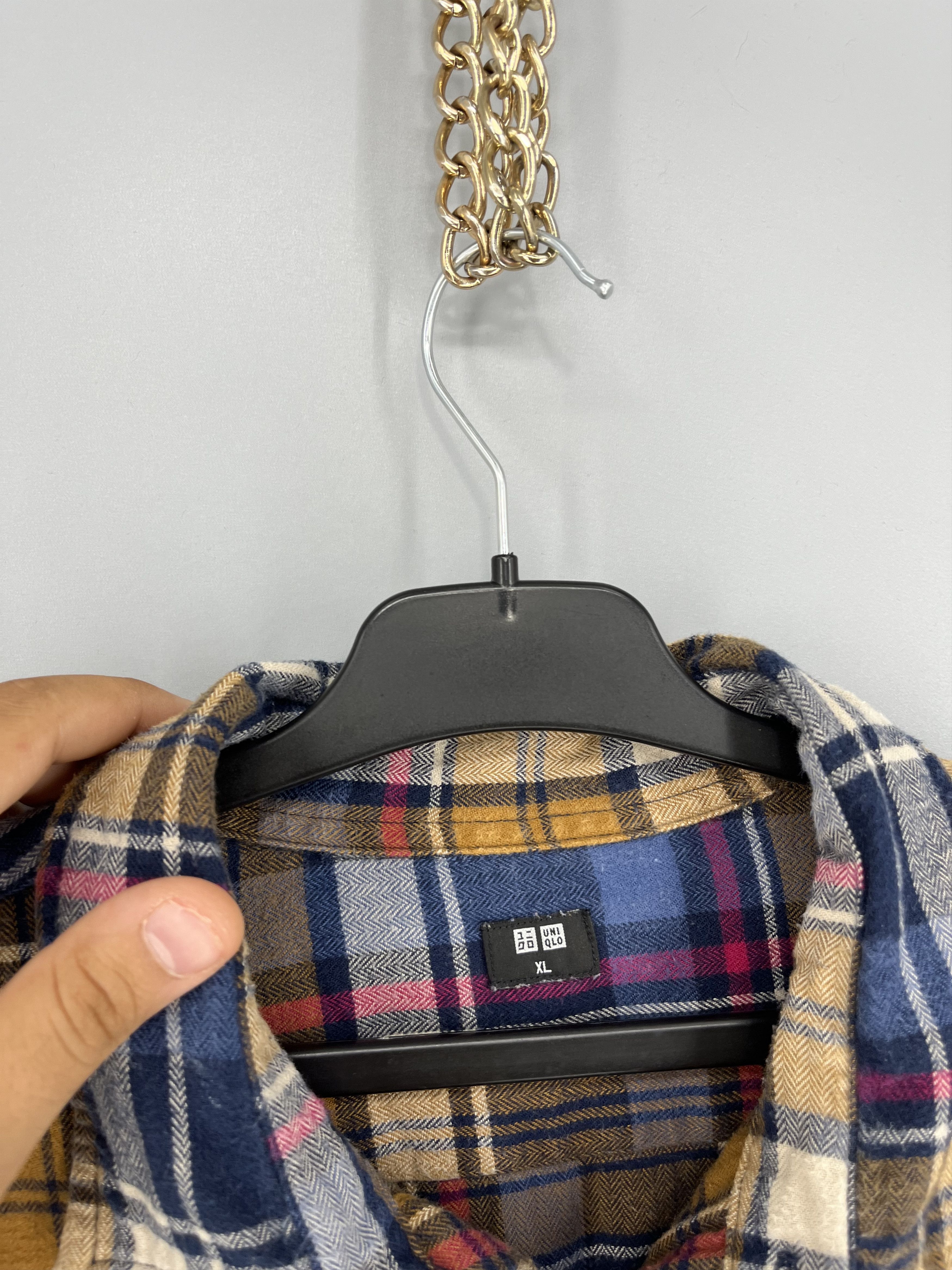 Flannel Vintage Uniqlo Flannel Shirt Button Up Travis Scott Style Size US XL / EU 56 / 4 - 7 Thumbnail