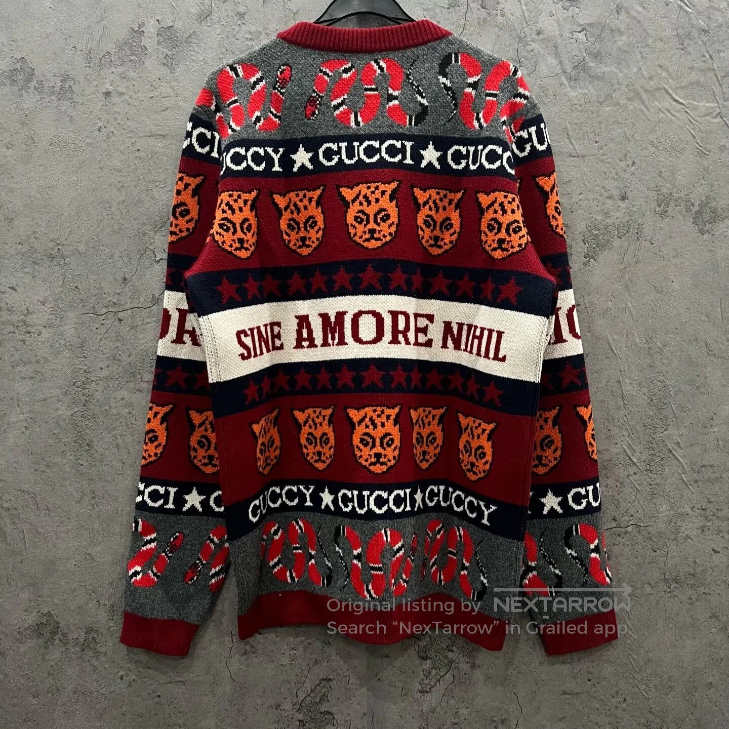 Gucci Guicci Tiger Head Slogan Knit Long Sleeve Sweater| Size US S / EU 44-46 / 1 - 6 Thumbnail