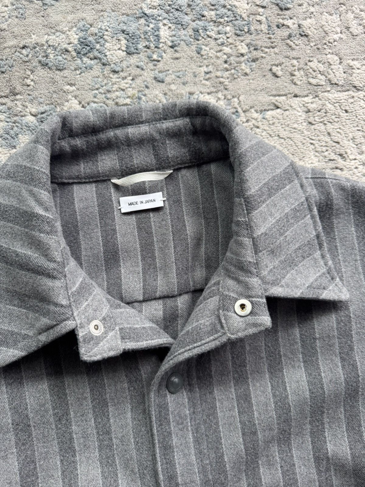 Thom Browne Thom Browne Men Grey Stripped Shirt Size M/L Japan Size US M / EU 48-50 / 2 - 4 Thumbnail