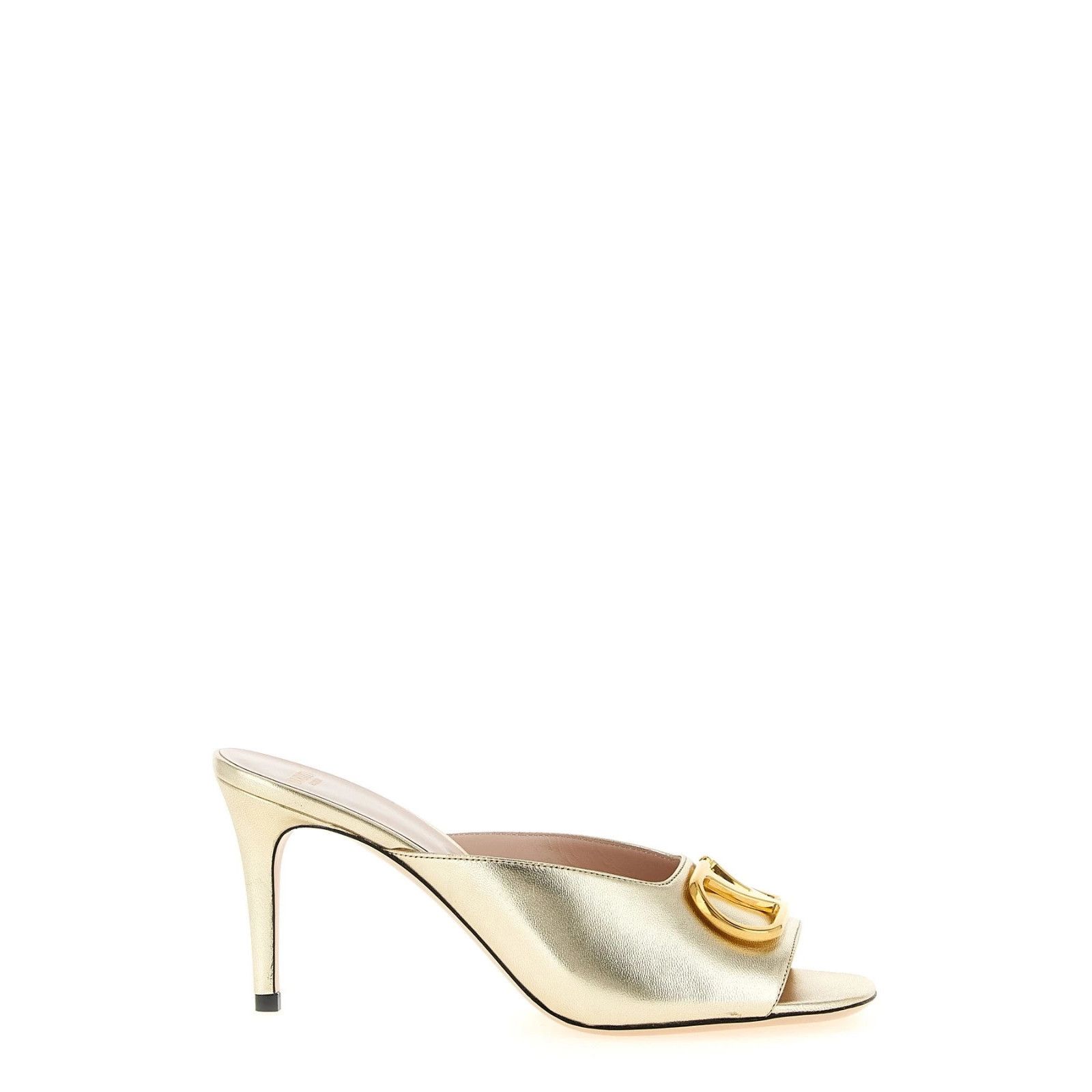 VALENTINO GARAVANI Signature Gold Leather 80mm Heel Sandals