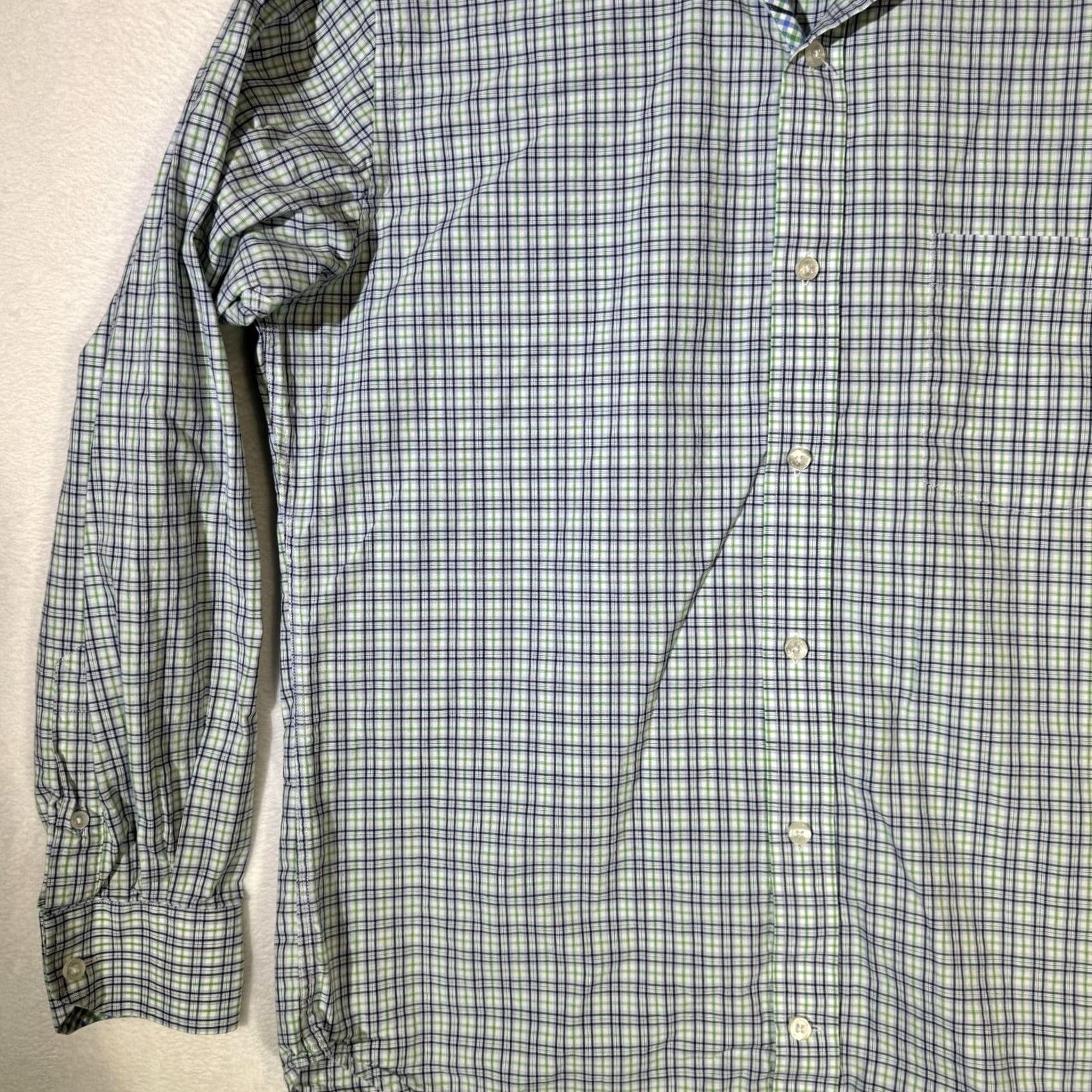 Tailorbyrd TAILORBYRD Men's Shirt Plaid Button-Down Long Sleeve Blue Green Embroidered Flamingo Pocket Cotton Regular M Size US M / EU 48-50 / 2 - 4 Thumbnail