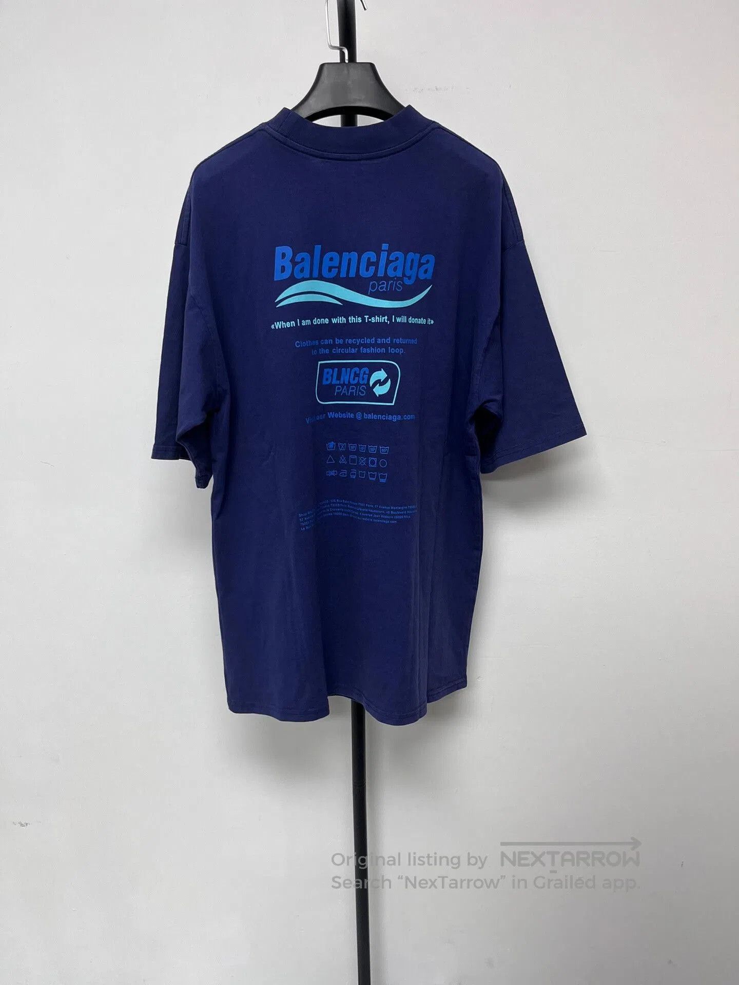 Balenciaga Balenciaga Vintage Print Blue Knit Short Sleeve T. Size US XXS / EU 40 - 2 Thumbnail