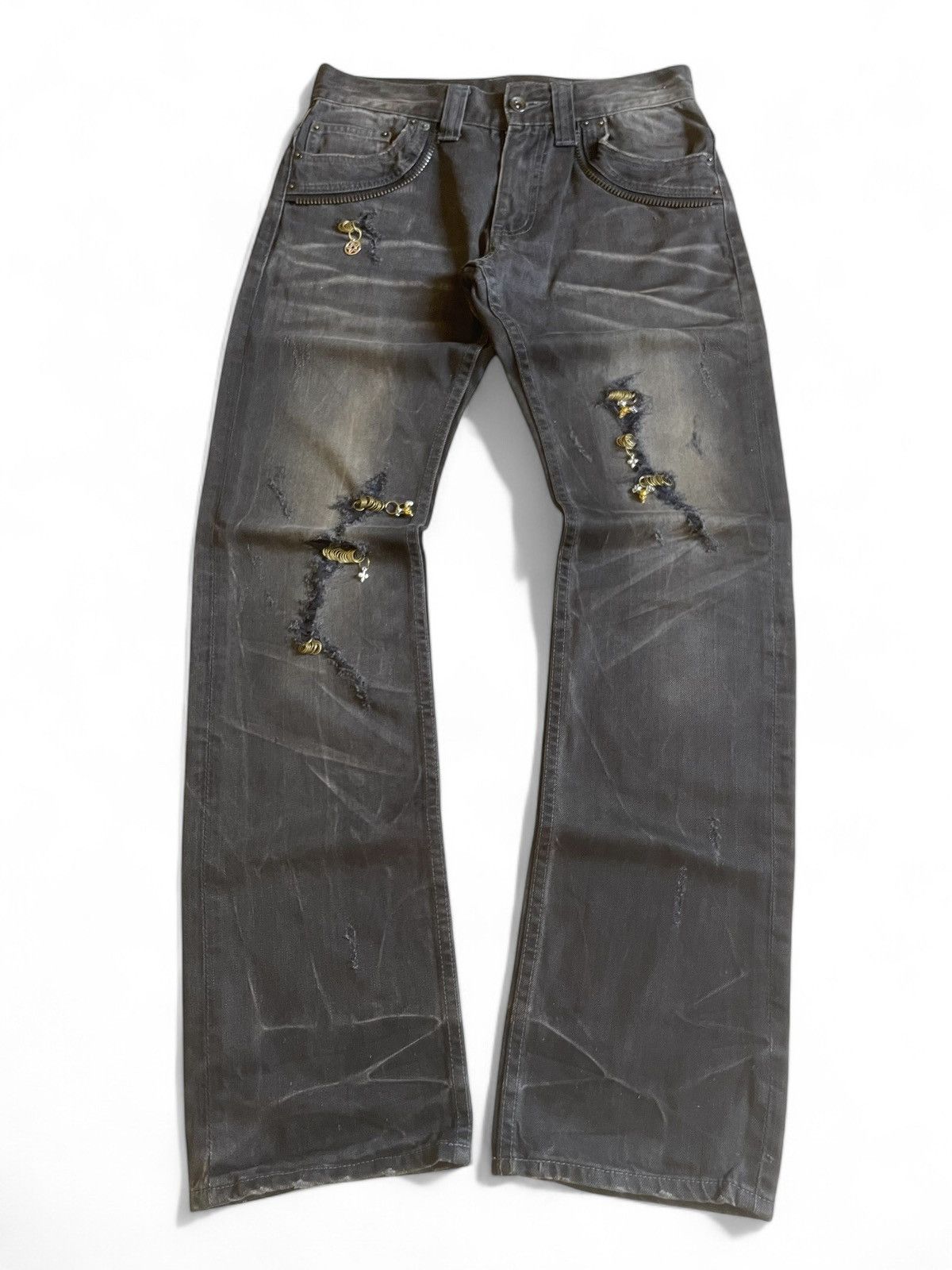 Japanese Brand × Le Grande Bleu (L.G.B.) × semanticdesign SEMANTIC DESIGN Pierced & Charms Goth Claw Mark Jeans Size US 30 / EU 46 - 1 Thumbnail