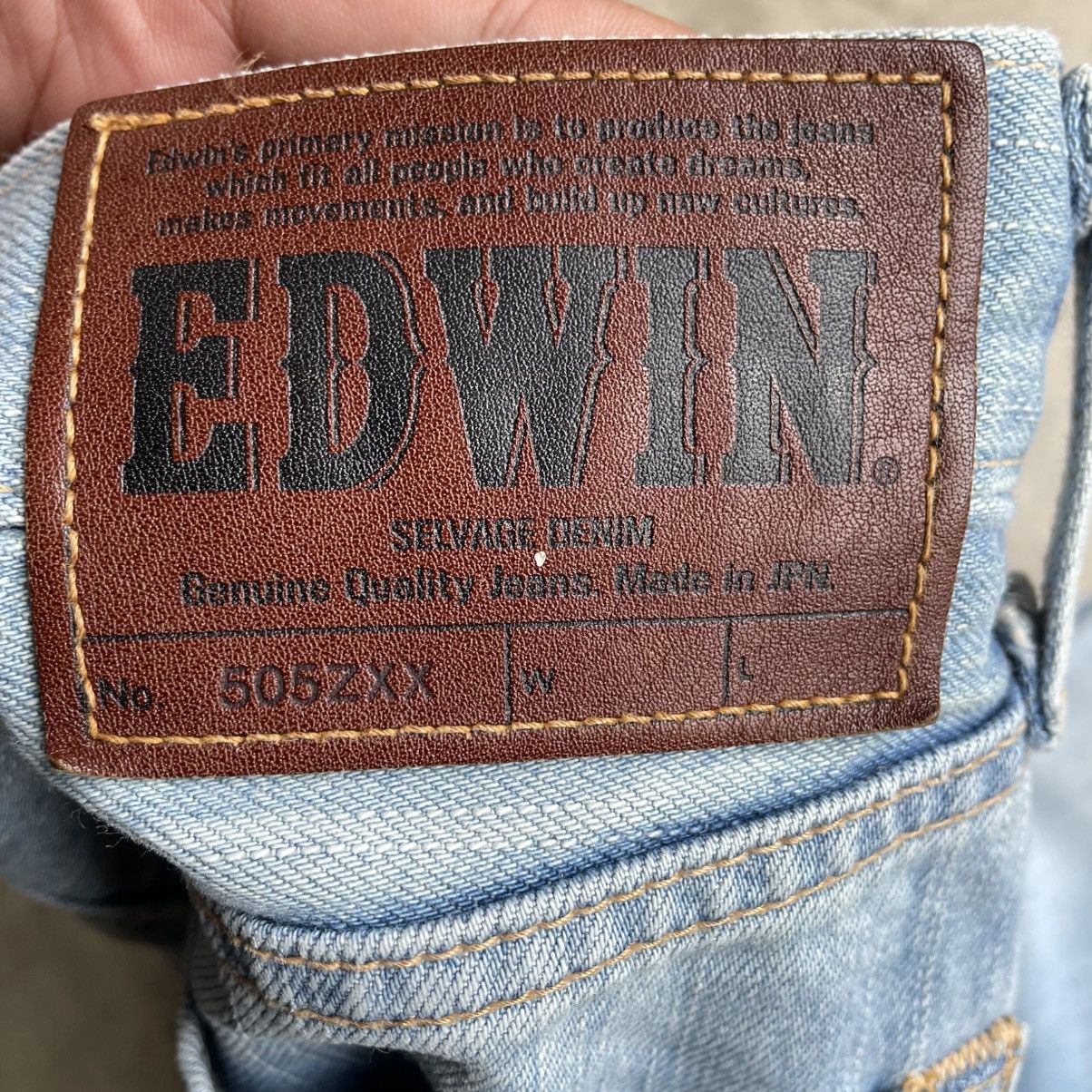 Edwin 🔥Vintage Edwin 505ZXX Stoned Washed Ripped Distress Jeans Size US 30 / EU 46 - 13 Thumbnail