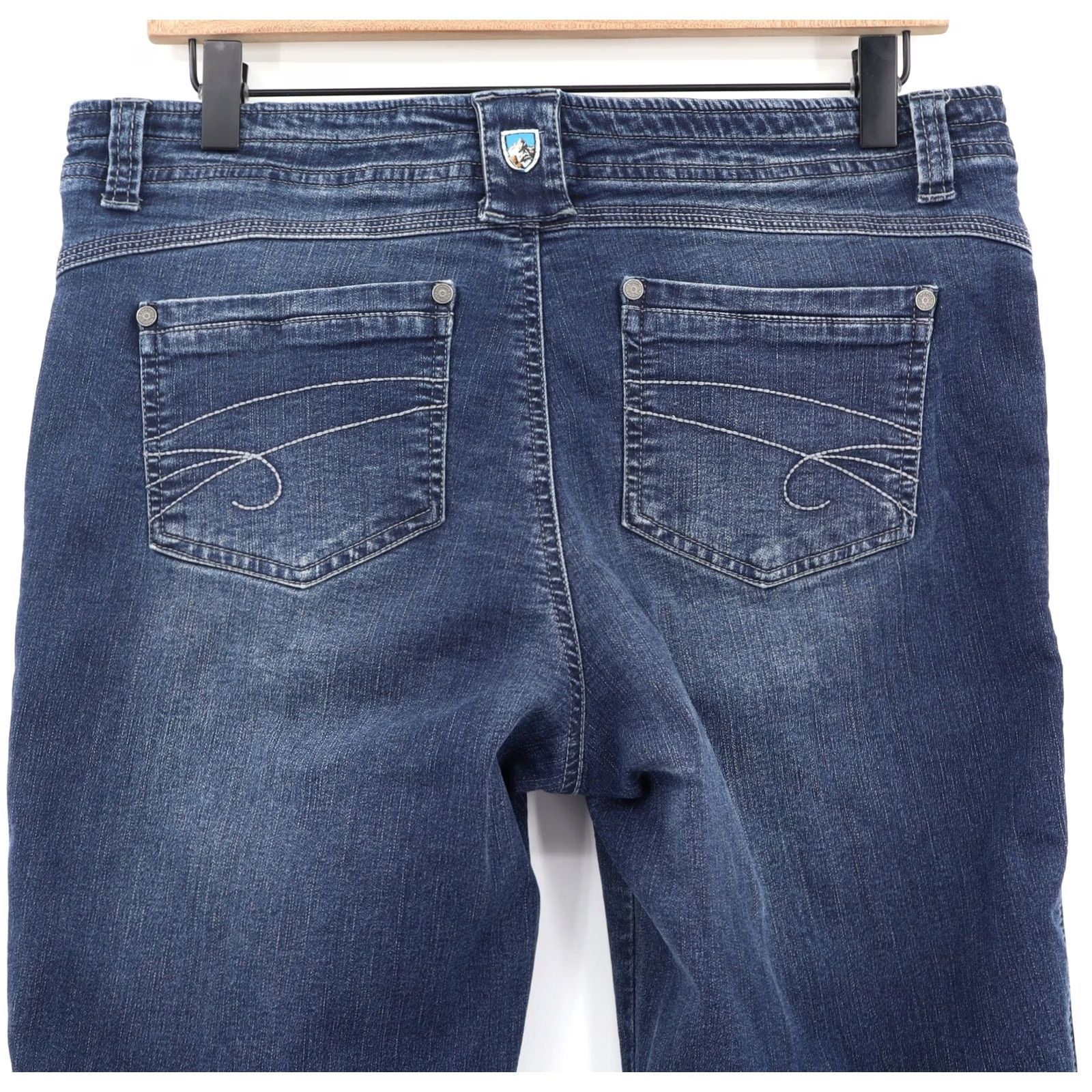 Vintage Kuhl Jeans Skinny Denim Stretch Blue Size 10 31" Inseam Regular Rise 9" 5-Pocket Logo Zipper Button Cotton Polyester Spandex Women Size 32" / US 10 / IT 46 - 4 Thumbnail