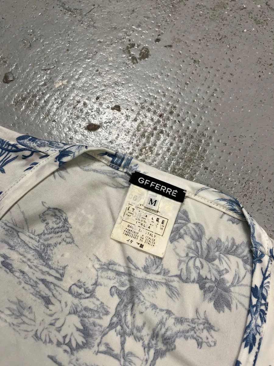 Gianfranco Ferre 2000s Gianfranco Ferré White & Blue Medieval Painting T-Shirt Size S / US 4 / IT 40 - 7 Thumbnail