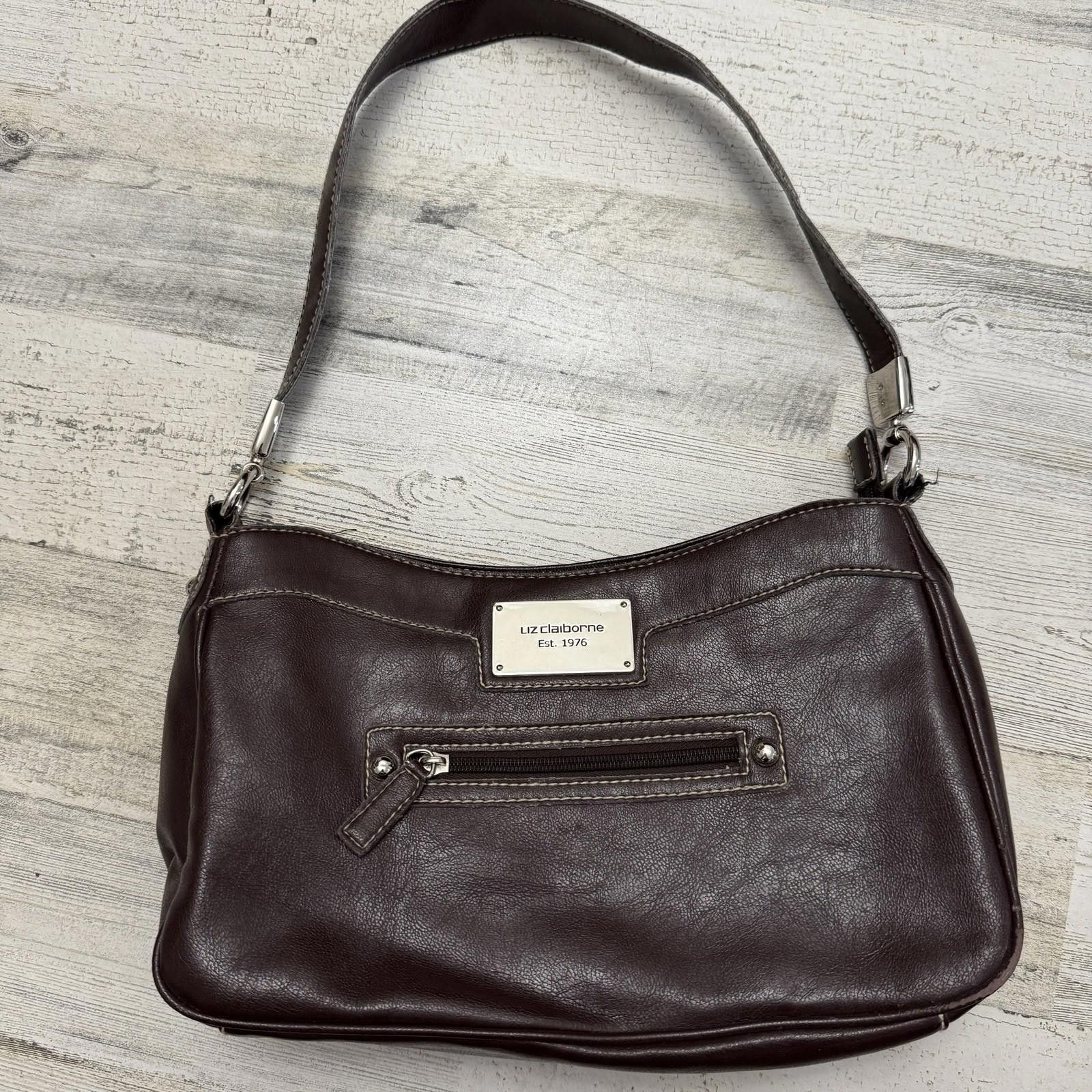 Designer Liz Claiborne Brown Leather Hobo Bag Vintage Boho Style Size ONE SIZE - 1 Thumbnail