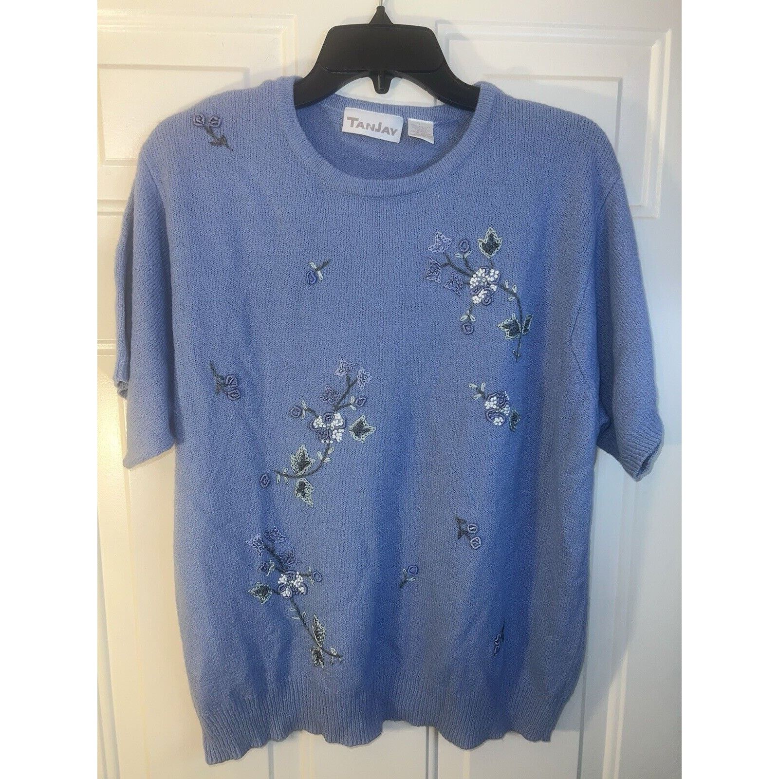 & Other Stories Tan Jay Acrylic Sweater Shirt Women’s Large Embroidered Size L / US 10 / IT 46 - 1 Thumbnail