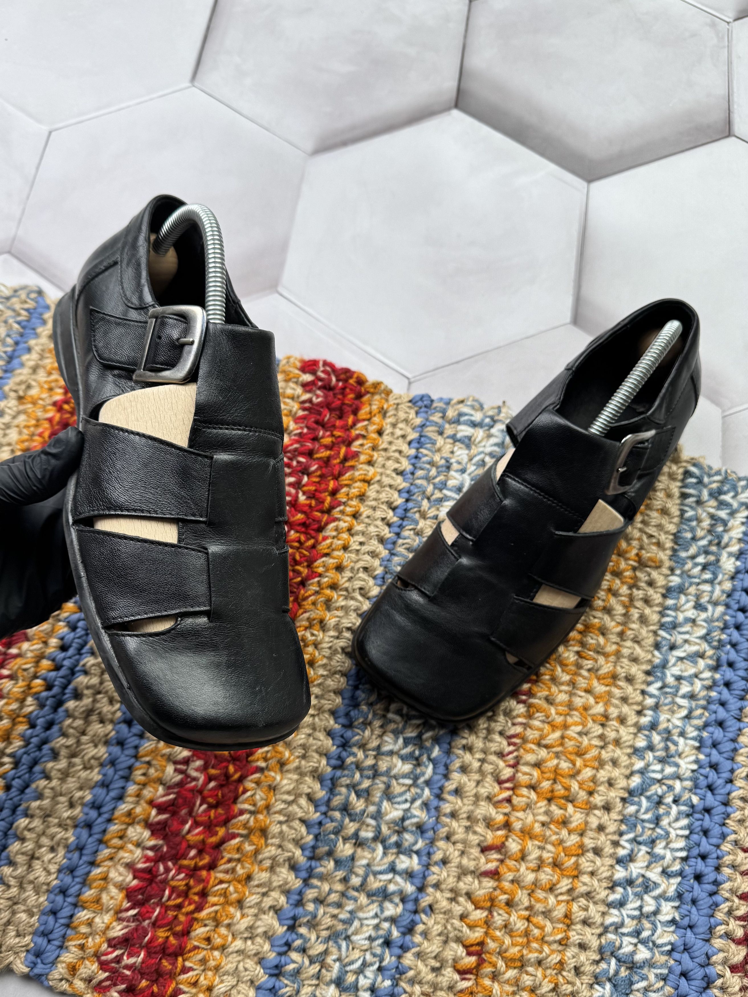 Vintage Leather Shoes A508 in Black, Men's (Size 9)