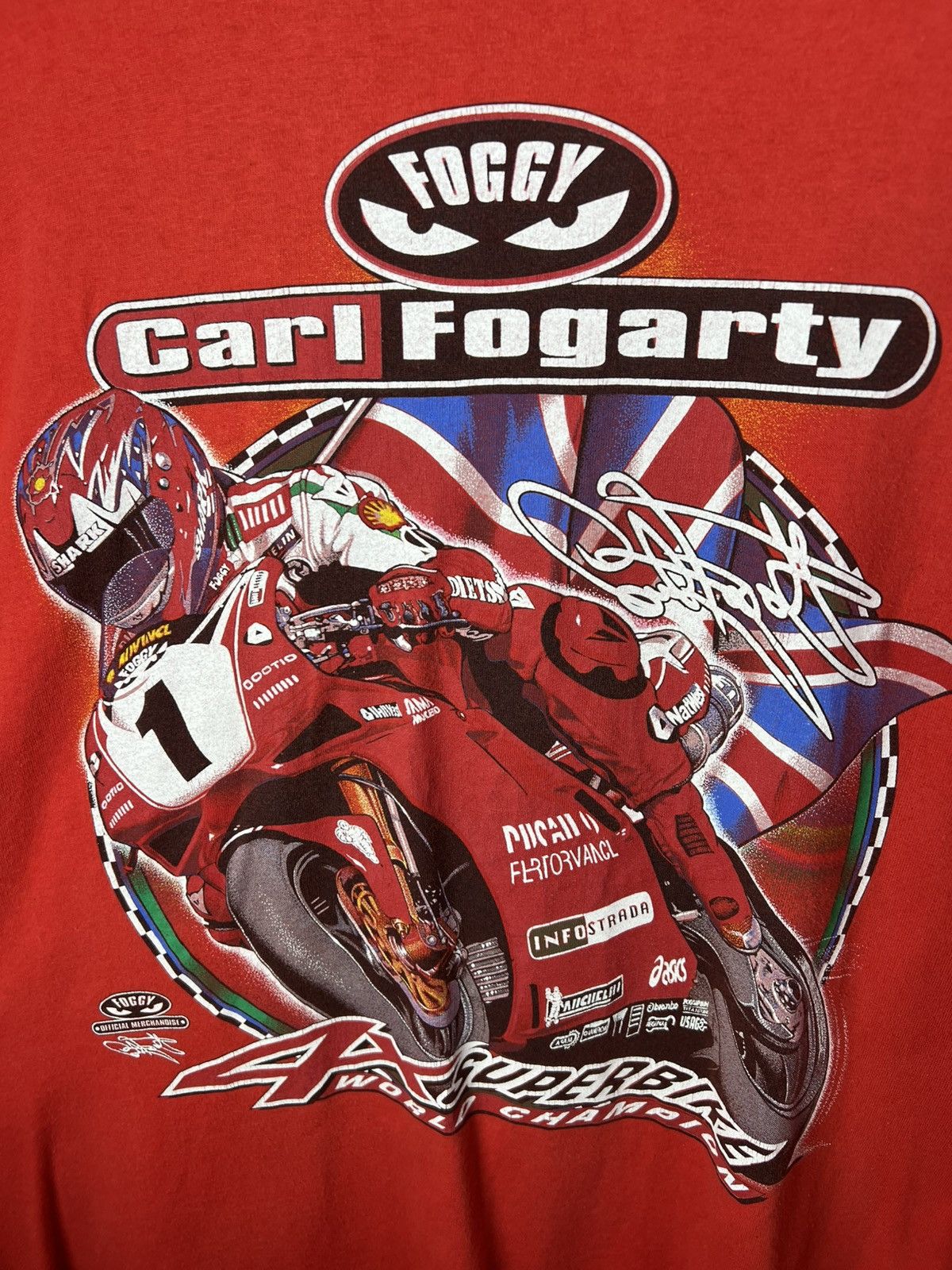 Ducati Vintage 1999 racing Carl Fogarty Ducati T-shirt Size US XXL / EU 58 / 5 - 3 Thumbnail