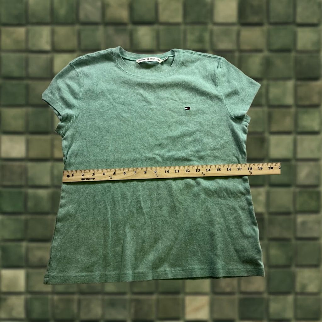 Tommy Hilfiger Tommy Hilfiger Women's Shirt Tee Green Short Sleeve XXL Size Casual Knit Embroidered Cotton T-Shirt Regular Fit Women Size XXL / US 16-18 / IT 52-54 - 1 Thumbnail