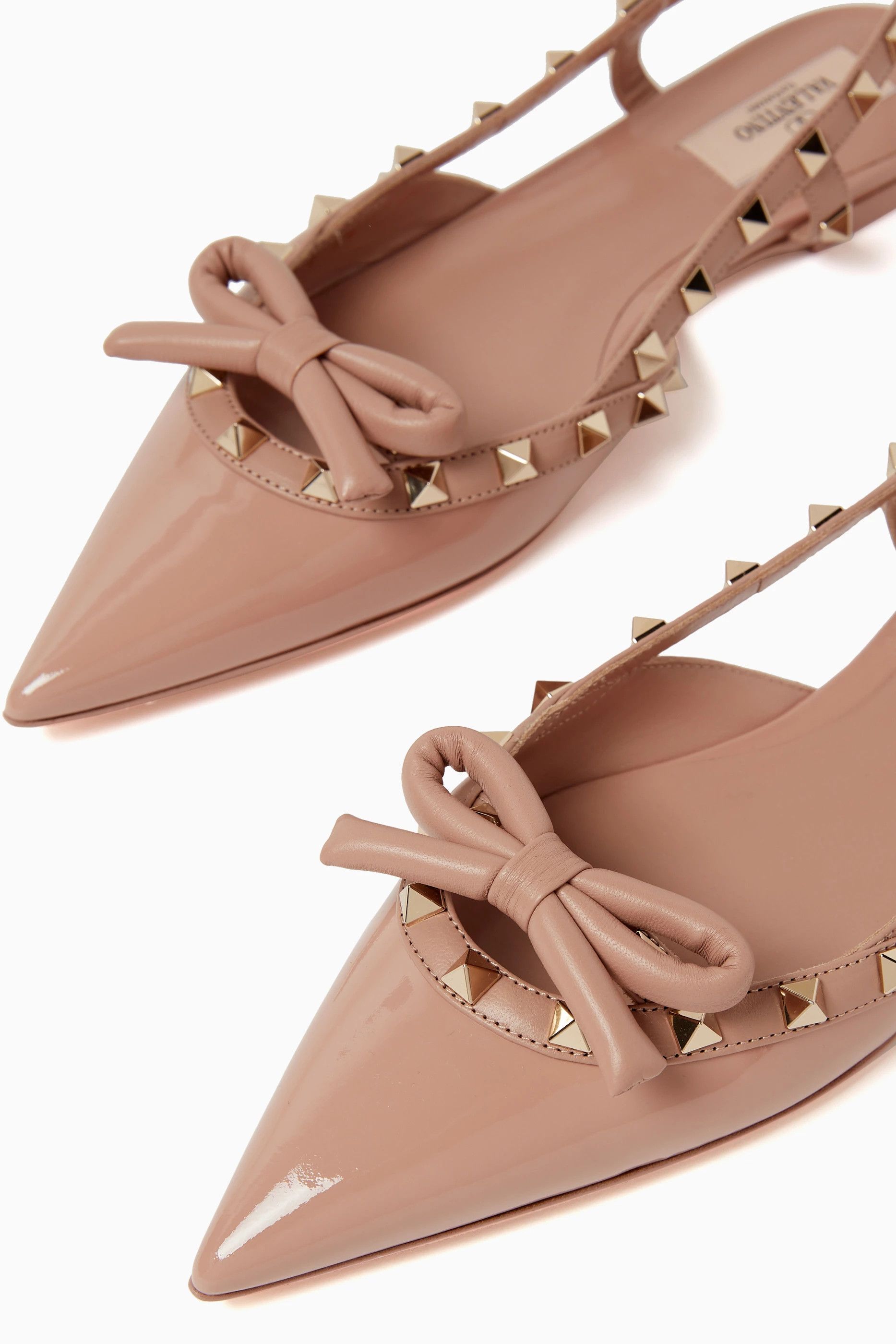 Valentino o1s22i1n0924 Rockstud Bow Slingback Ballerina Flats Size US 10 / IT 40 - 4 Thumbnail