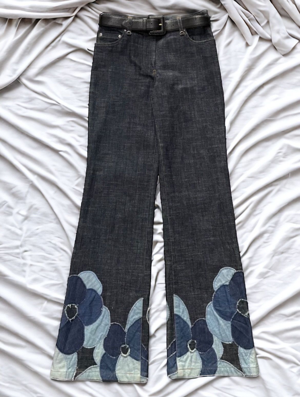 Hysteric Glamour × Tornado Mart Ingeborg Japan Hippies Flared Denim With Snake Belt Size US 27 - 1 Thumbnail