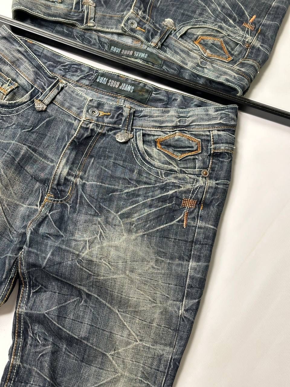 Vintage 🔥Vintage 90s G Star Style Washed Distress Japan Jeans Y2K Size US 34 / EU 50 - 9 Thumbnail