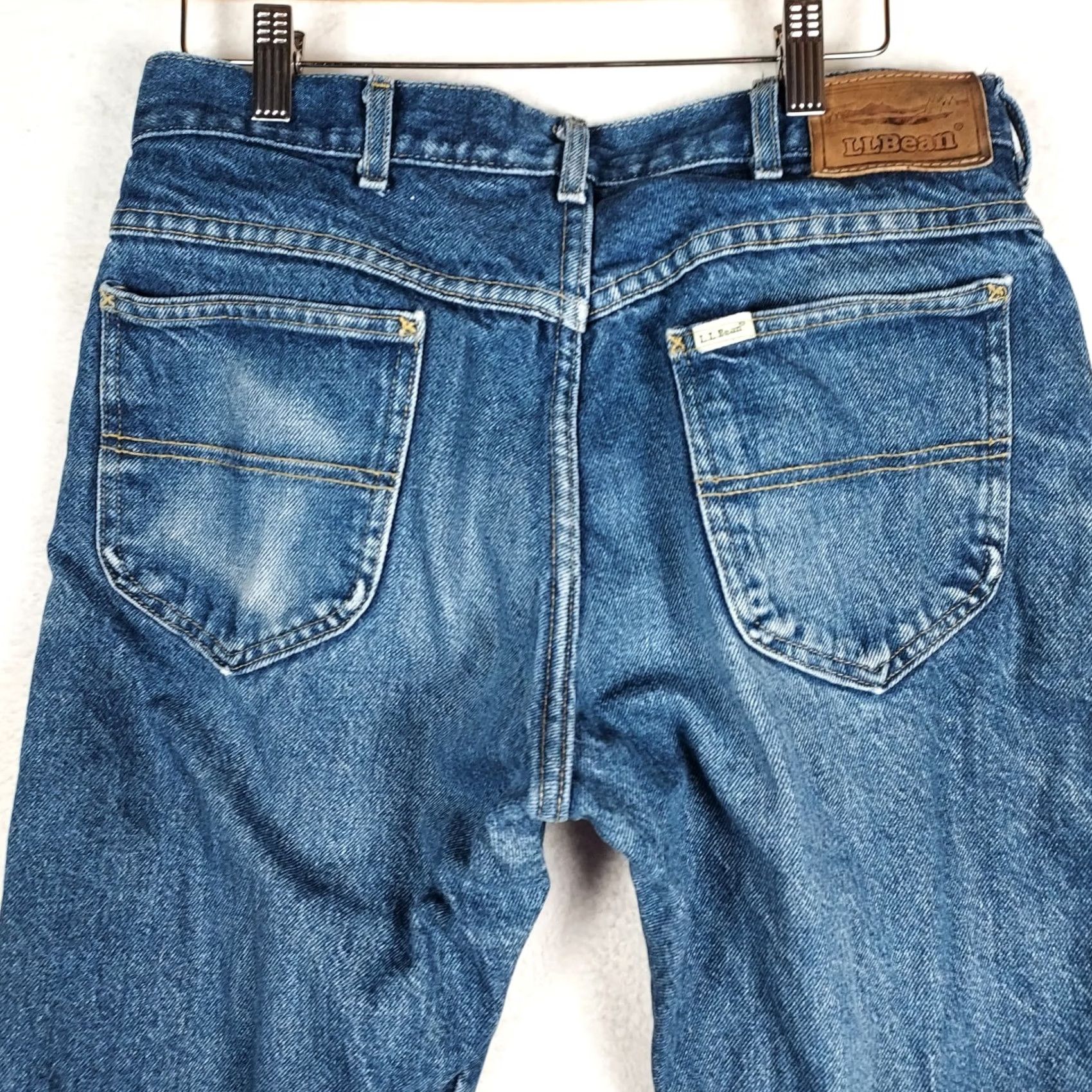 Vintage VINTAGE L.L.Bean Men’s Jeans Flannel Lined 32x30 Denim Blue 5-Pocket Mens Regular Straight Cotton Denim Winter Fall Spring Blue Denim Jeans Size US 32 / EU 48 - 3 Thumbnail