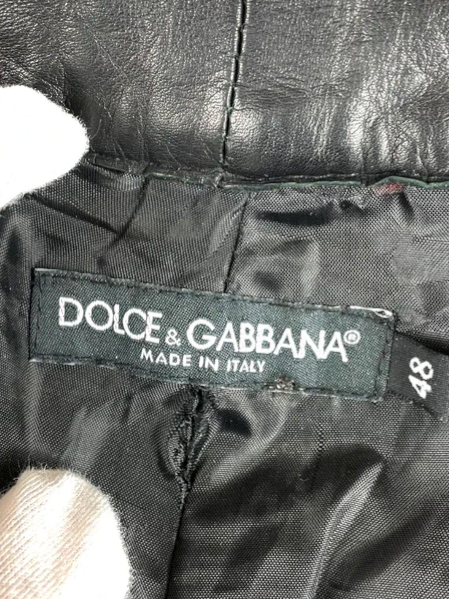 Dolce & Gabbana Dolce & Gabbana Black Leather Lace-Up Moto Trousers Size US 32 / EU 48 - 6 Thumbnail