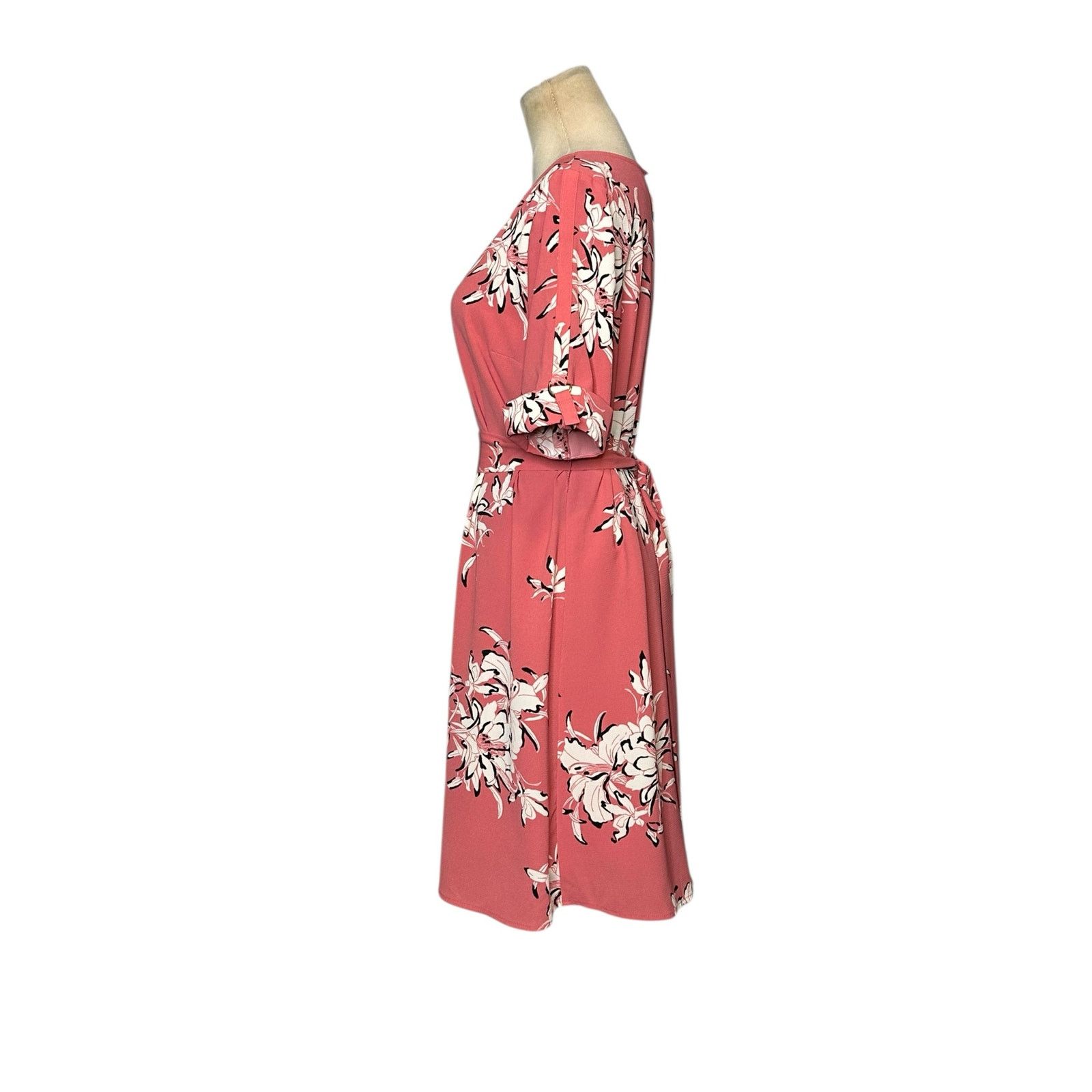 Worthington Worthington pink floral short sleeves mini dress size Small Size S / US 4 / IT 40 - 14 Thumbnail