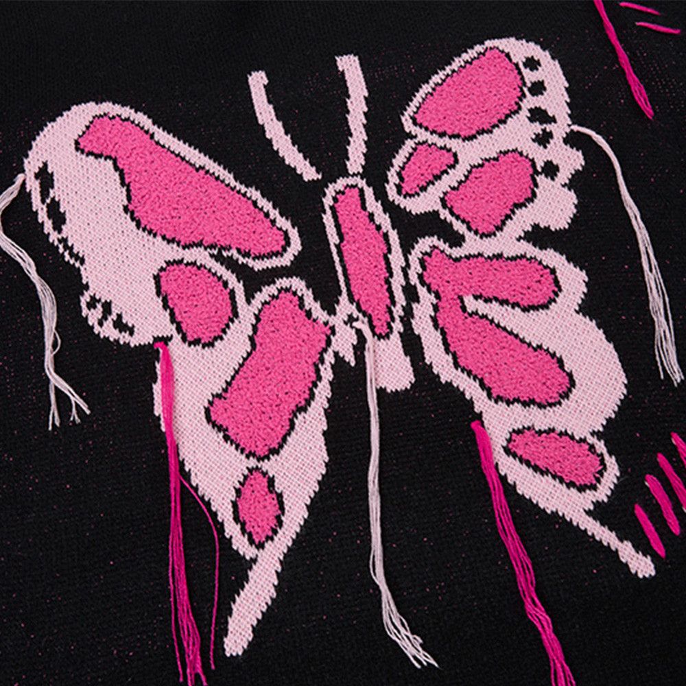 Vintage Loose men's butterfly crew neck sweater y2k Size US M / EU 48-50 / 2 - 4 Thumbnail