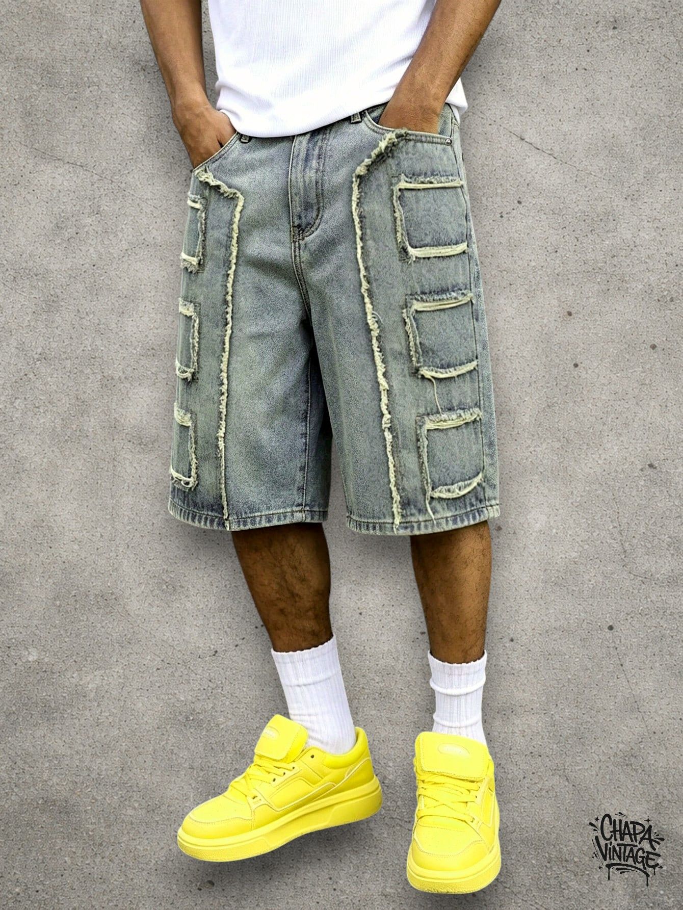 Japanese Brand Distressed jeans shorts Size US 34 / EU 50 - 1 Thumbnail