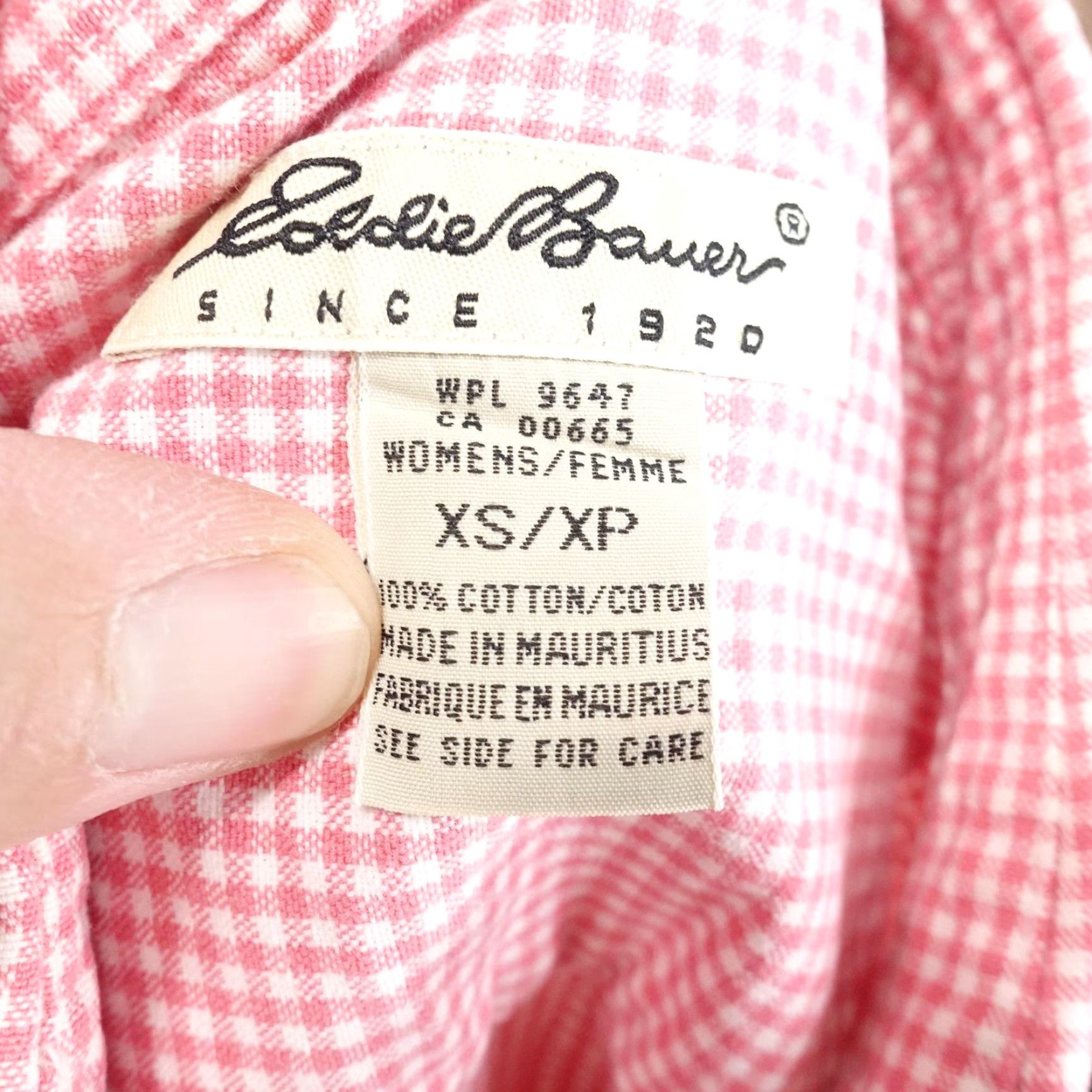 Eddie Bauer Eddie Bauer Button-Up Shirt Womens XS Pink White Gingham Long Sleeve Cotton Top Size XS / US 0-2 / IT 36-38 - 6 Thumbnail