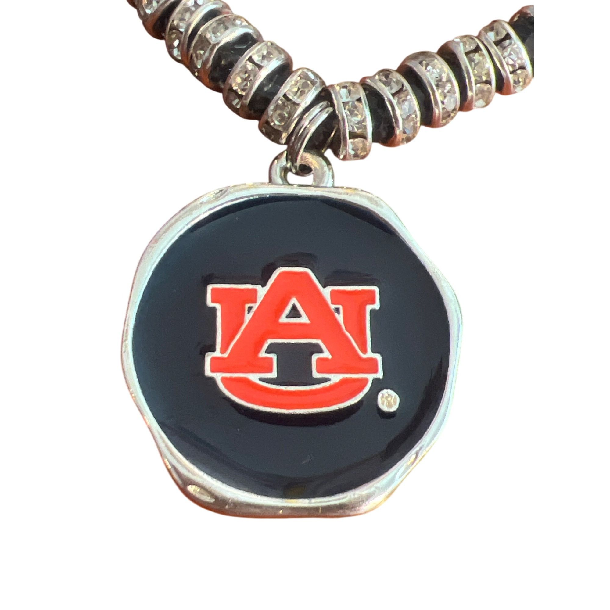 Other Auburn Tigers Crystal Bead Stretch Necklace Logo Pendant Sil Size ONE SIZE - 2 Thumbnail