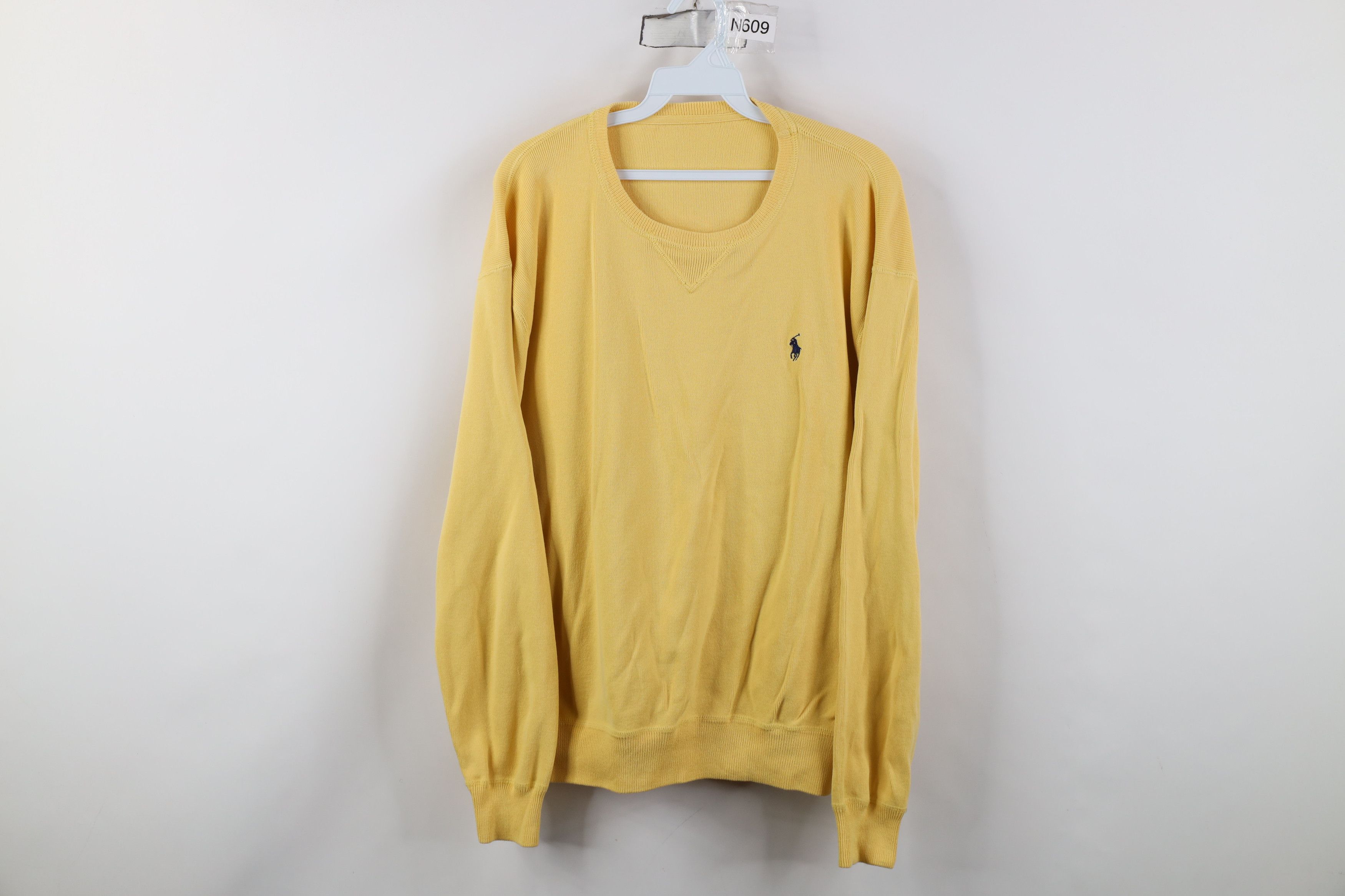 Ralph Lauren Vintage 90s Ralph Lauren Cotton Ribbed Knit Sweater Yellow Size US L / EU 52-54 / 3 - 1 Thumbnail