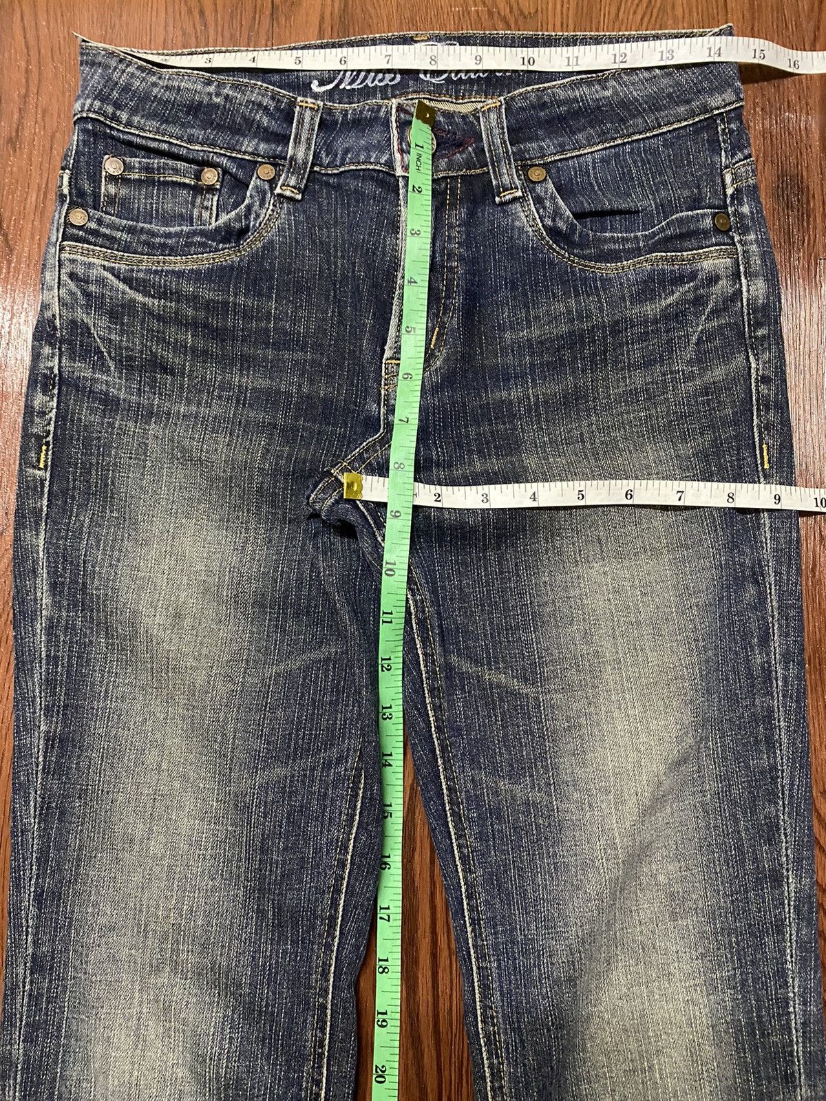 Edwin Vintage Japanese Brand Blue Distressed Flare Style Jeans Size 29" - 14 Thumbnail