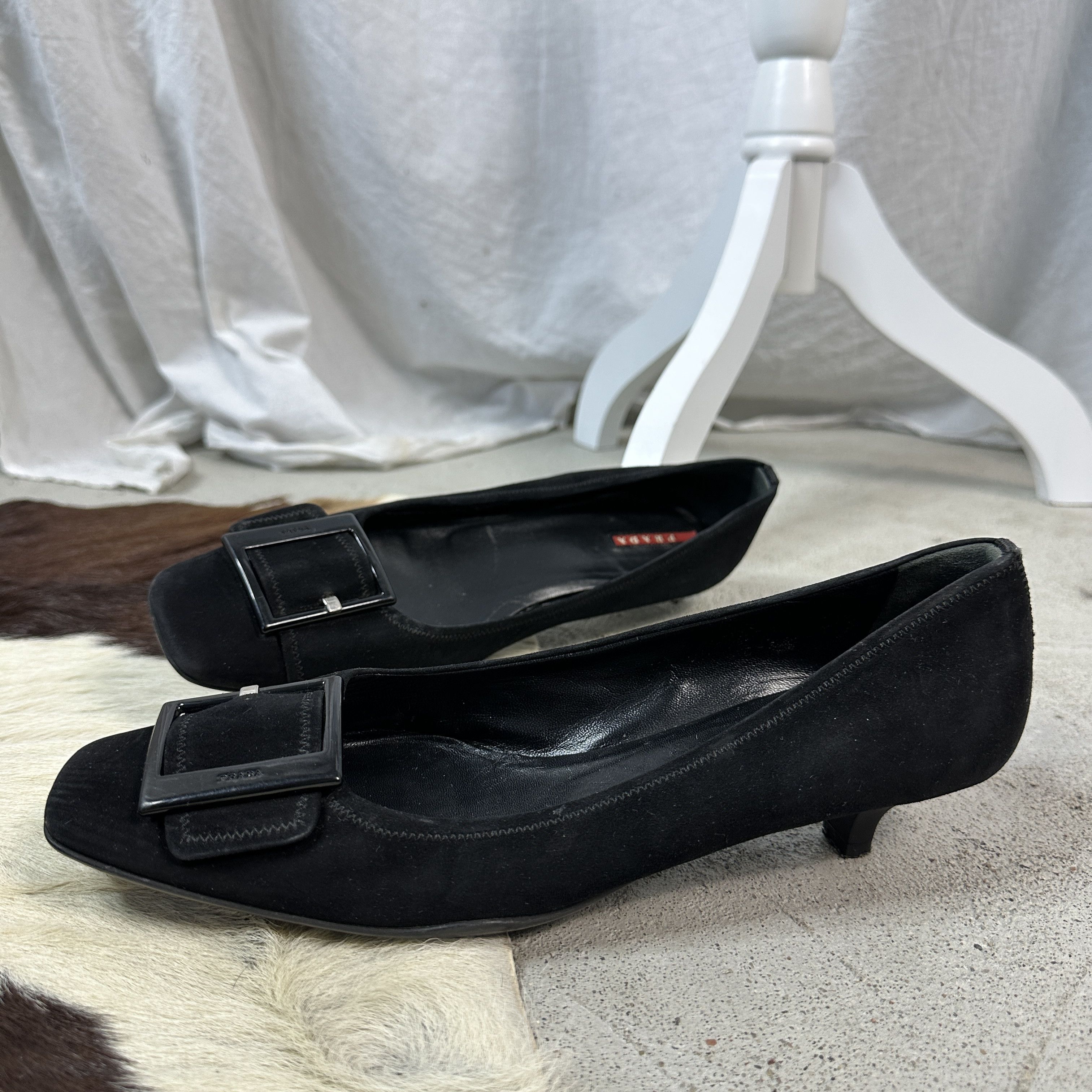 Prada × Vintage Vintage Leather Casual Prada Buckled Kitten Heels Size US 7.5 / IT 37.5 - 3 Thumbnail