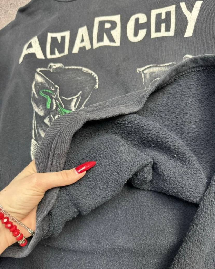Japanese Brand × Vintage Anarchy Punks Not Daed Merch Faded Vintage Hoodie Size US L / EU 52-54 / 3 - 10 Thumbnail