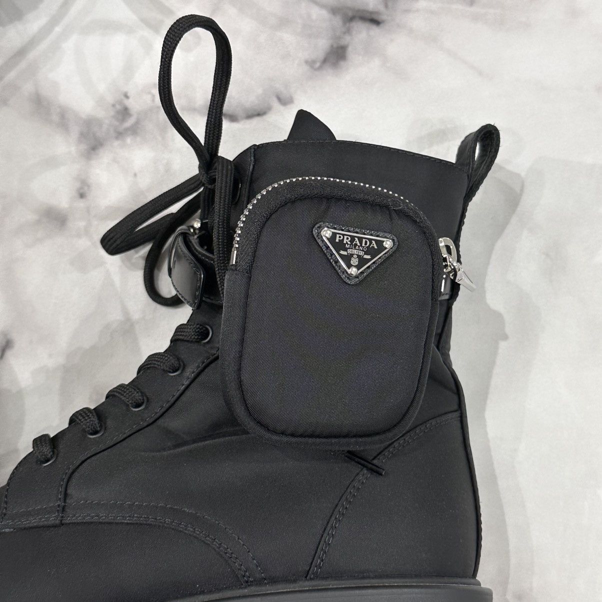 Prada PRADA MONOLITH RE-NYLON COMBAT BOOTS SIZE 40 Size US 10 / IT 40 - 2 Thumbnail