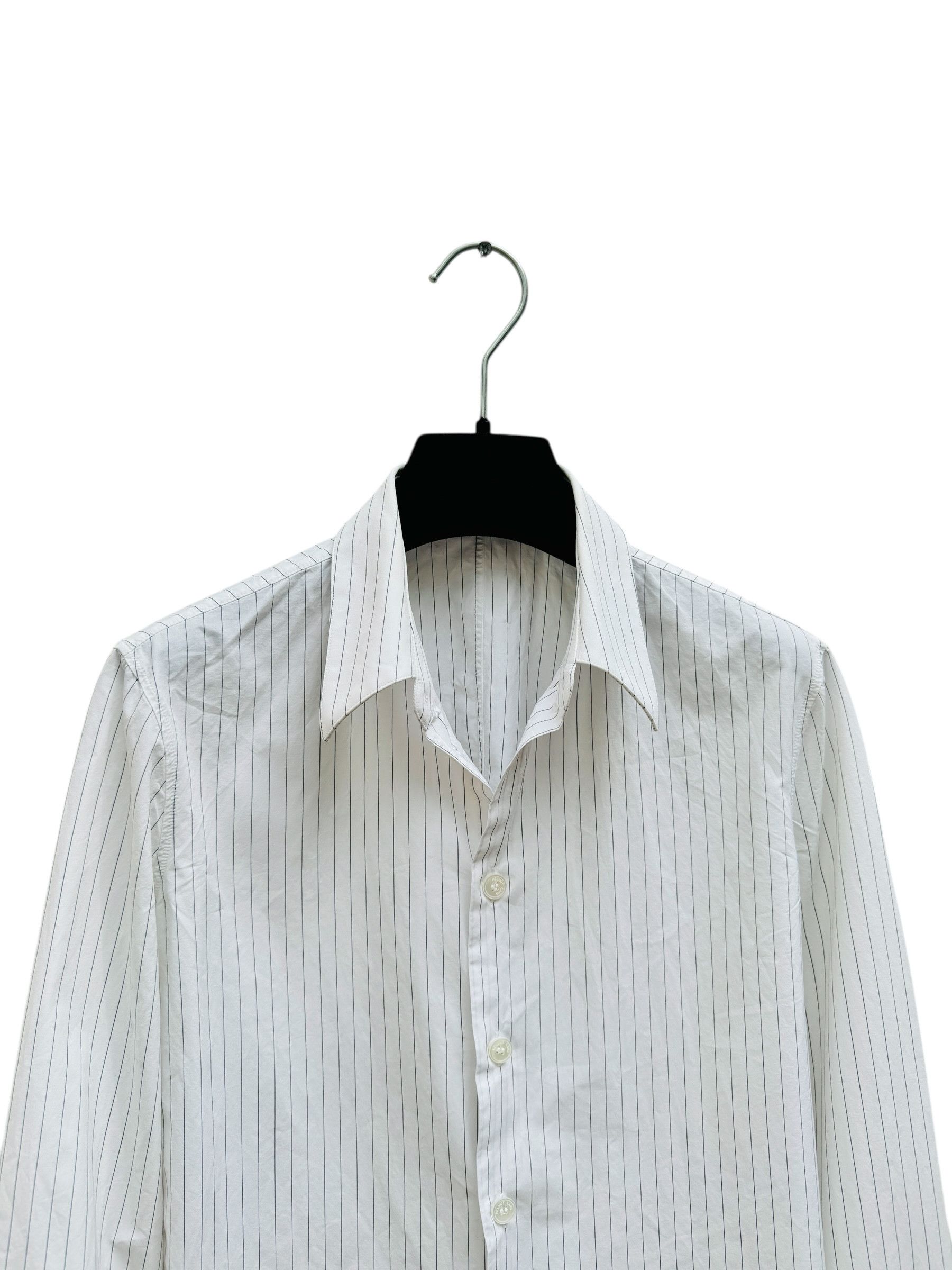 Helmut Lang Vintage White & Grey Pinstripe Shirt Size S / US 4 / IT 40 - 2 Thumbnail