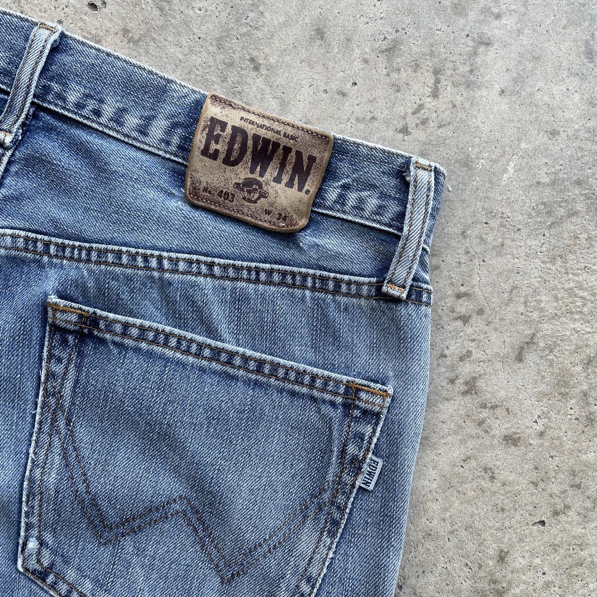 Edwin × Jean × Vintage Vintage Edwin 403 Faded Jeans Distressed Denim Pants W33 Size US 33 - 7 Thumbnail