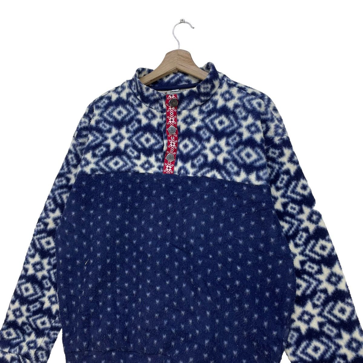 Native × Vintage 💥Vintage Monogram Made In Usa Fleece Jacket Native Style Size US M / EU 48-50 / 2 - 3 Thumbnail