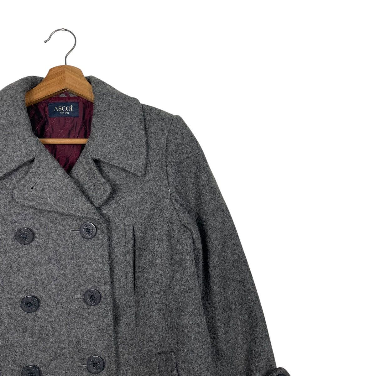 Japanese Brand Ascot Double Breasted Wool Coat Size M / US 6-8 / IT 42-44 - 5 Thumbnail