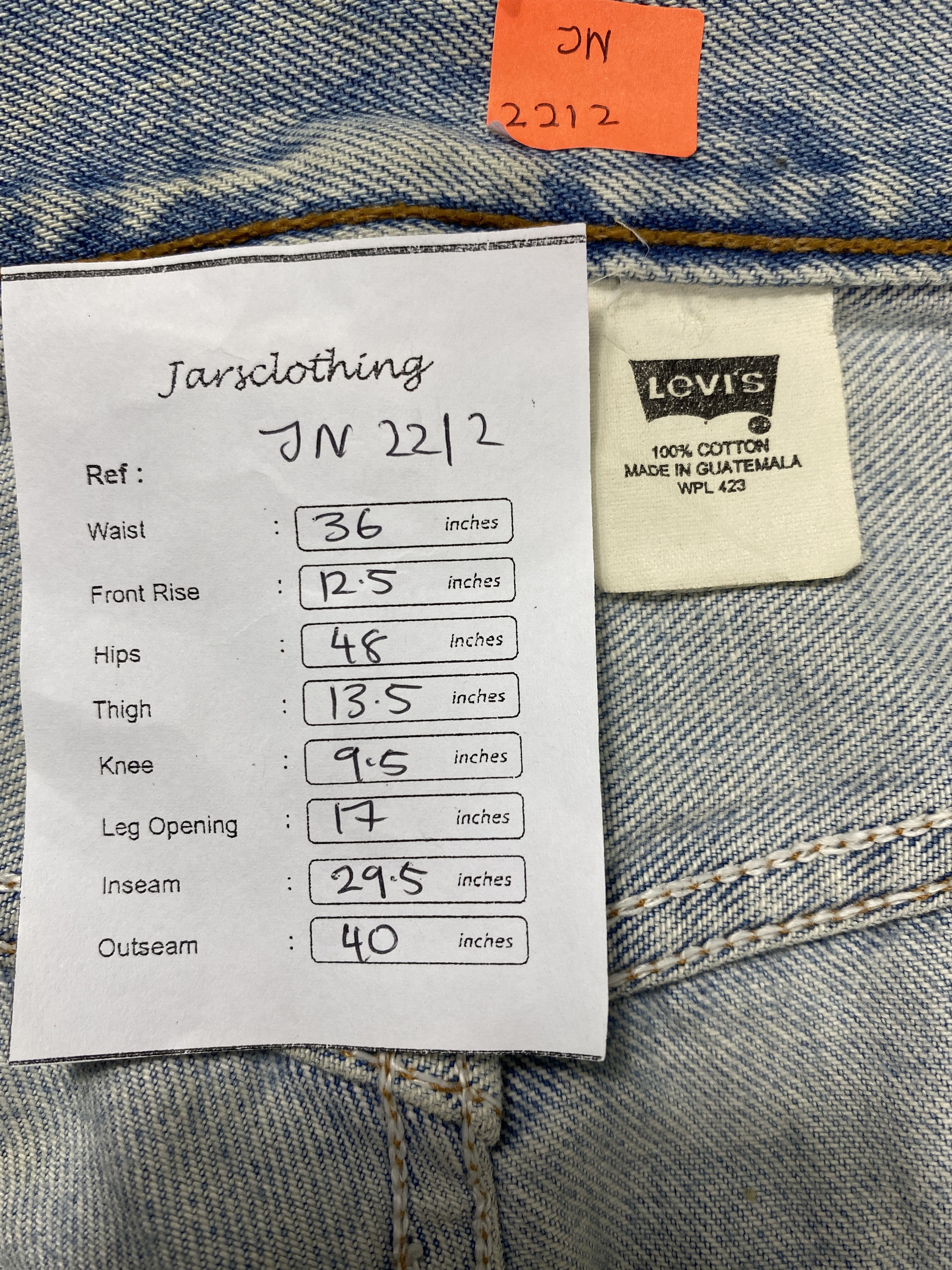 Levi's Light Blue Wash Vintage Levi's 501 36x29.5 Denim -JN2212 Size US 36 / EU 52 - 8 Thumbnail