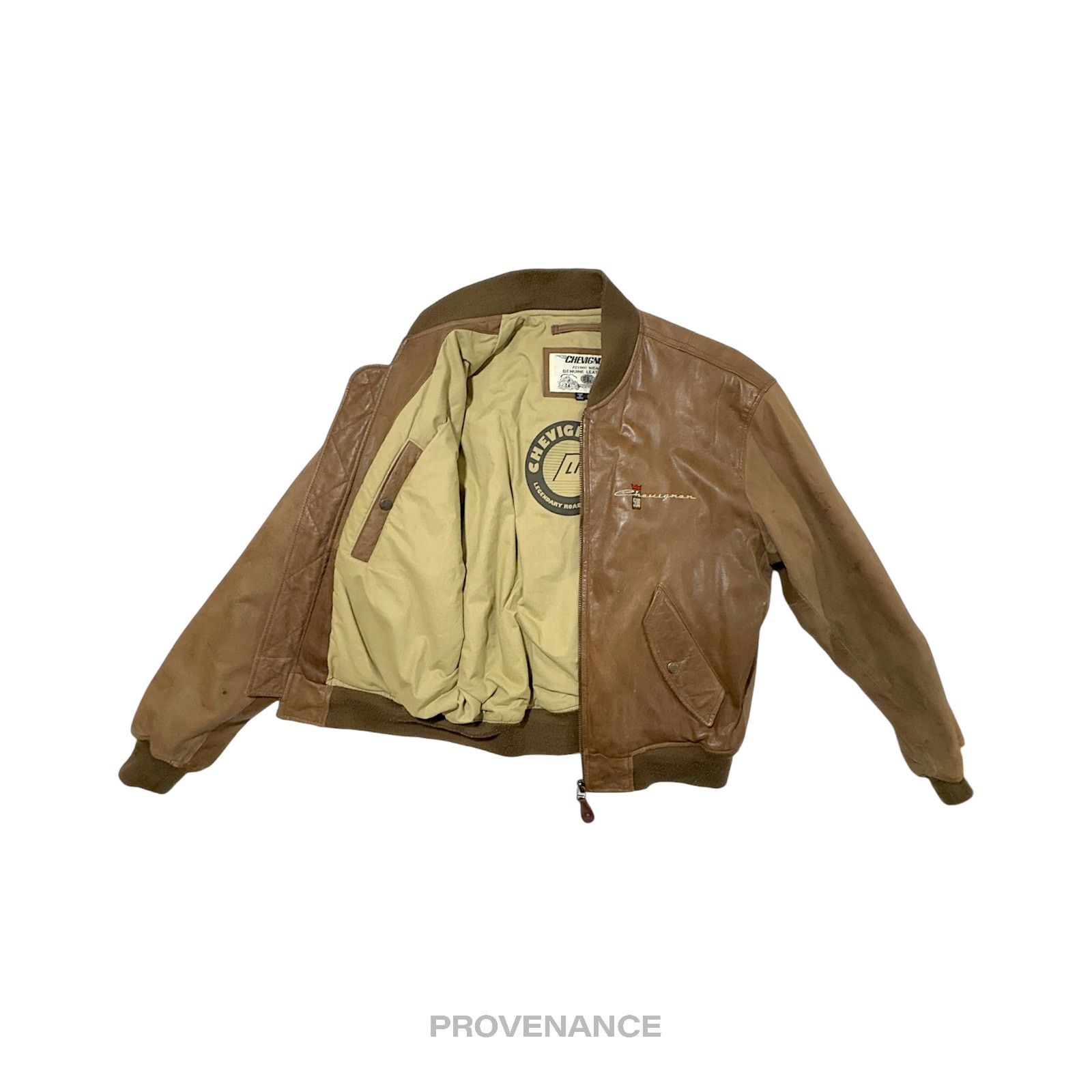 Chevignon 🔴 Chevignon Vintage Bomber Jacket - Hudson Leather Brown M Size US M / EU 48-50 / 2 - 2 Thumbnail