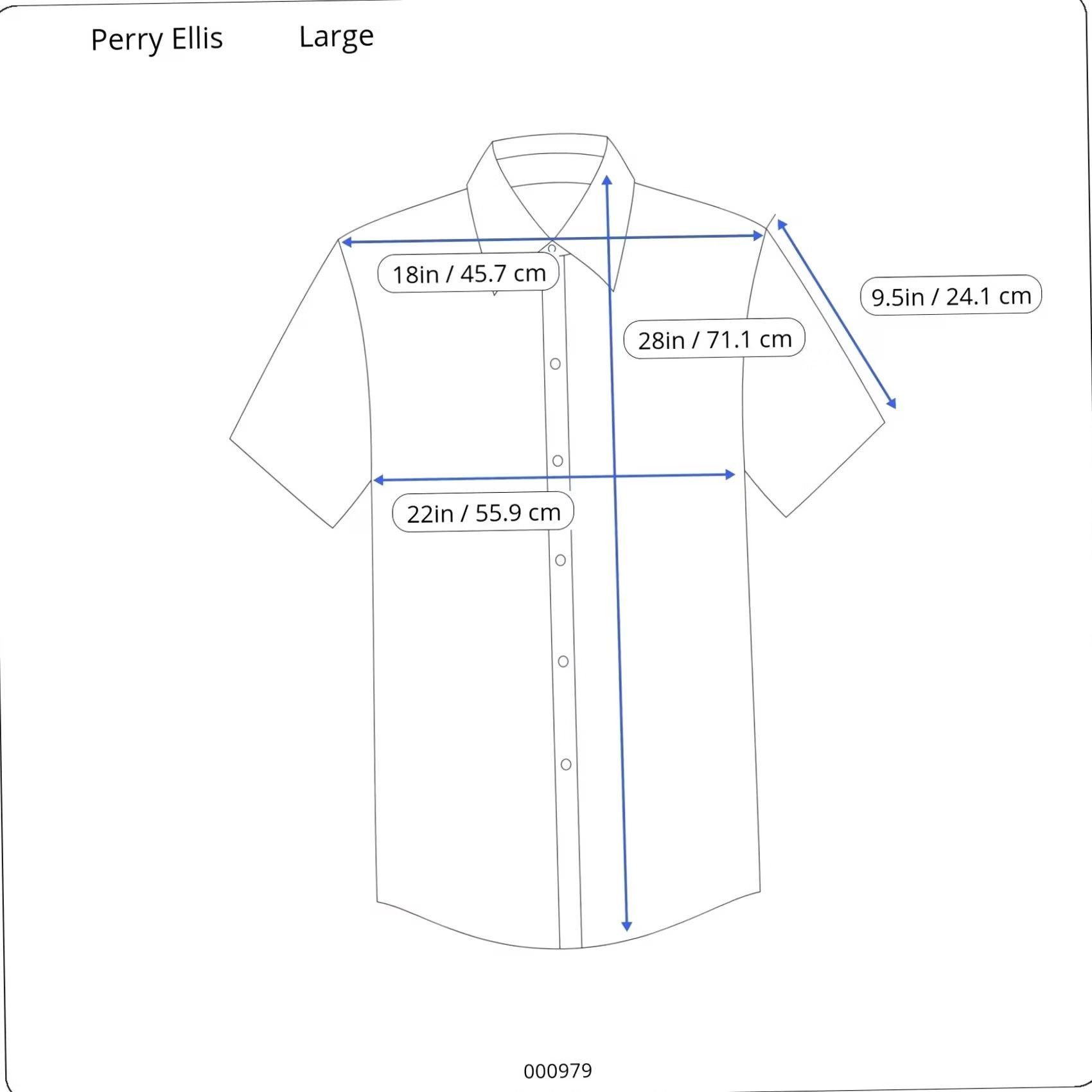 Perry Ellis Perry Ellis Mens Polo Shirt Blue Stripe Short Sleeve Button Up Size L Size US L / EU 52-54 / 3 - 8 Thumbnail