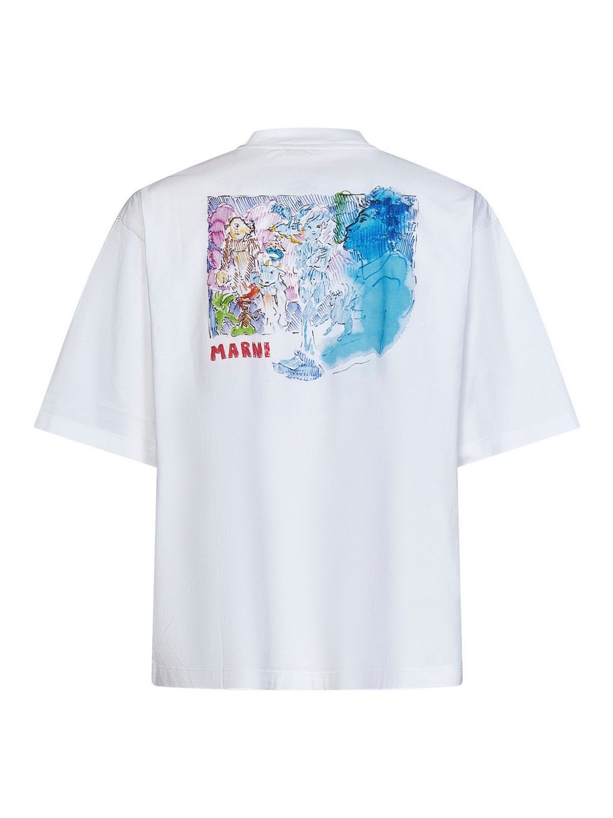 Marni o1y0225 Crewneck T-Shirt in White Size US M / EU 48-50 / 2 - 2 Thumbnail