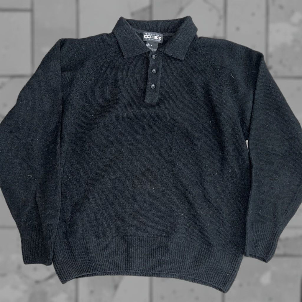 Members Only Members Only Sweater Mens Size M Black Wool Half Button Pullover Size US M / EU 48-50 / 2 - 1 Thumbnail
